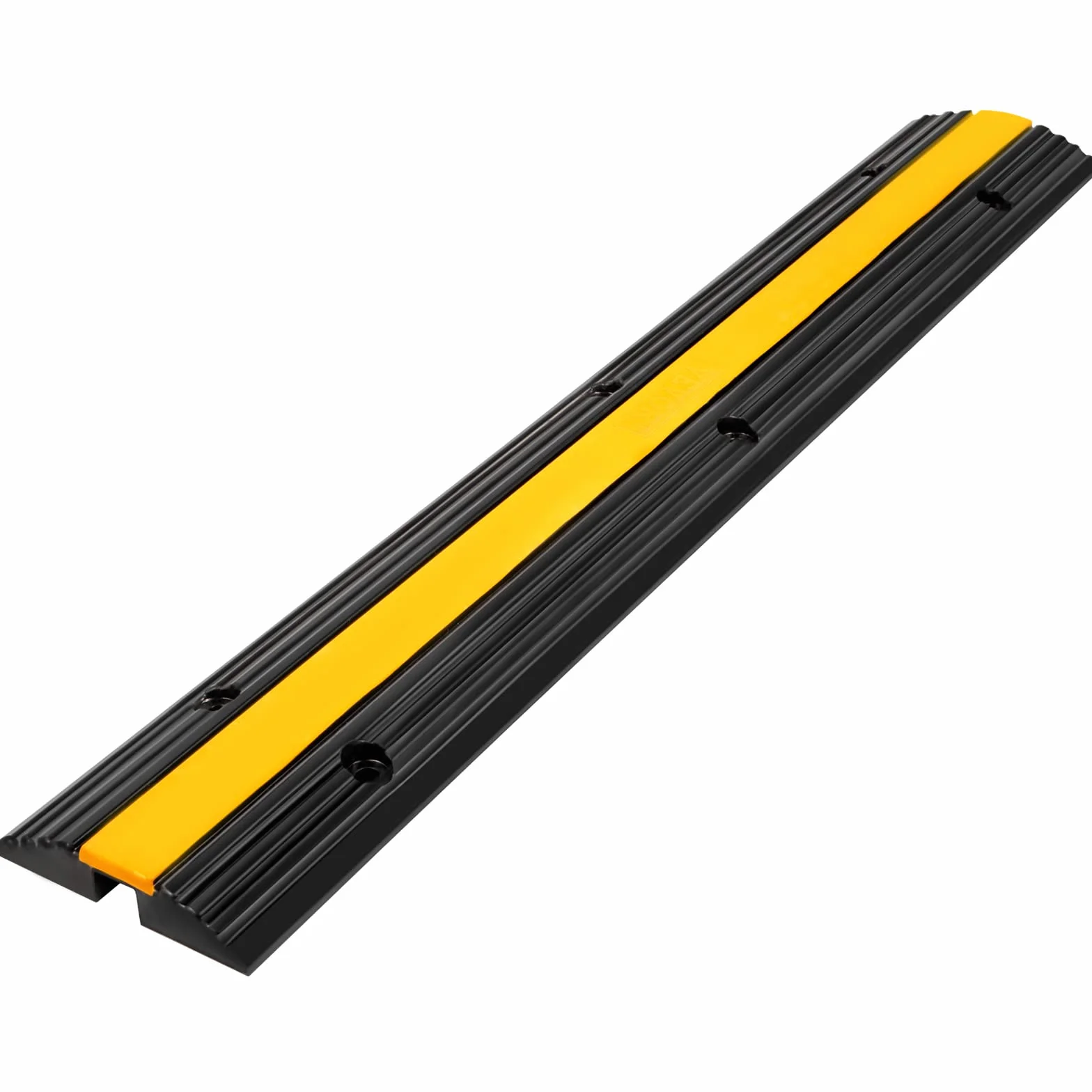 VEVOR Lot de 4 Protections de câbles à 1 Canal, Protection de câble en Caoutchouc thermoplastique, Design modulaire 100 x 15 x 2,5 cm Noir