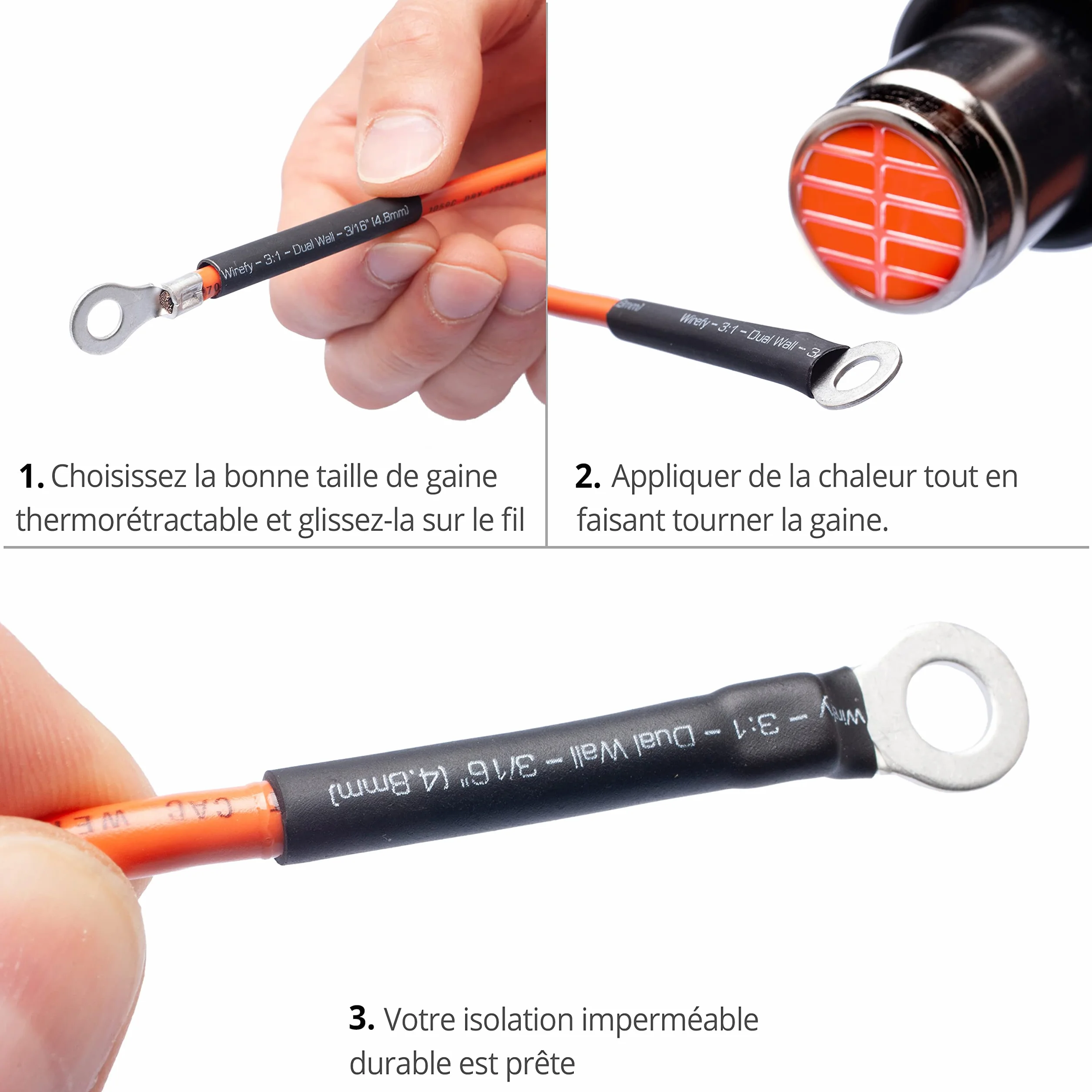 Gaine Thermorétractable Etanche 3:1 39 mm 15 m Noire