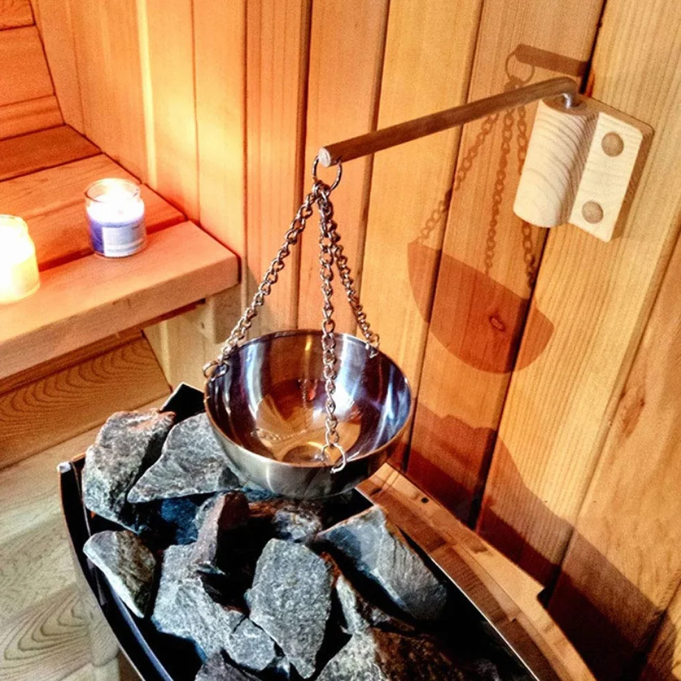 HERCHR Bol de Sauna en Acier Inoxydable, Tasse à Huile pour Accessoires de Sauna