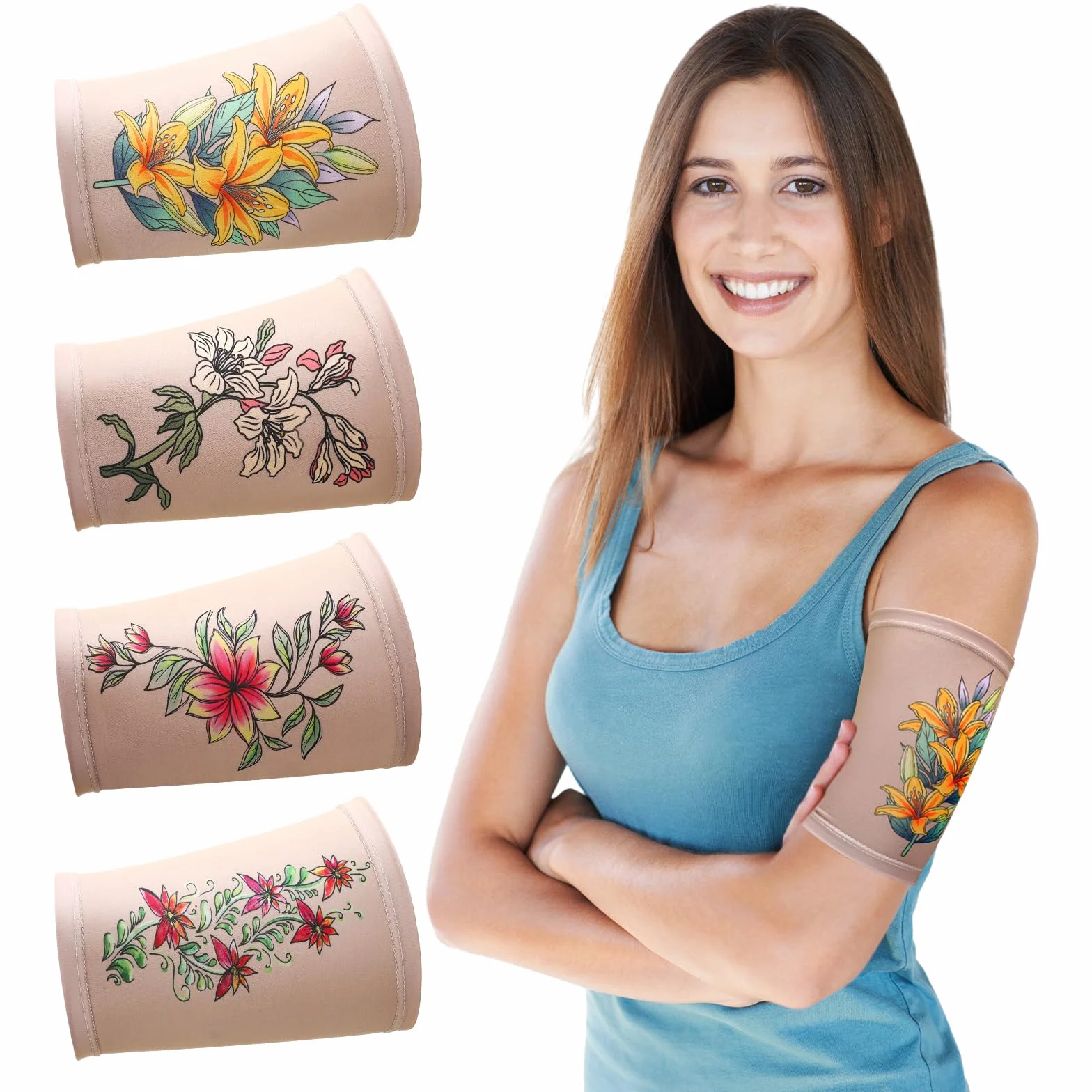 Lot de 4 manchons PICC Line doux et respirants pour haut du bras