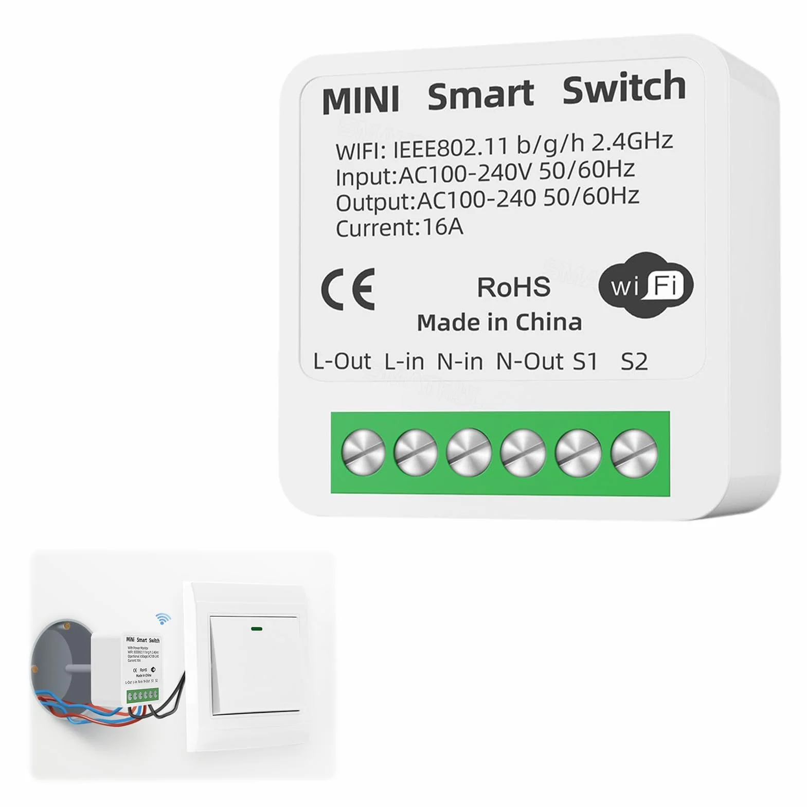 Interrupteur Connecté Wifi Intelligent Tuya Smart pour Alexa Google Home