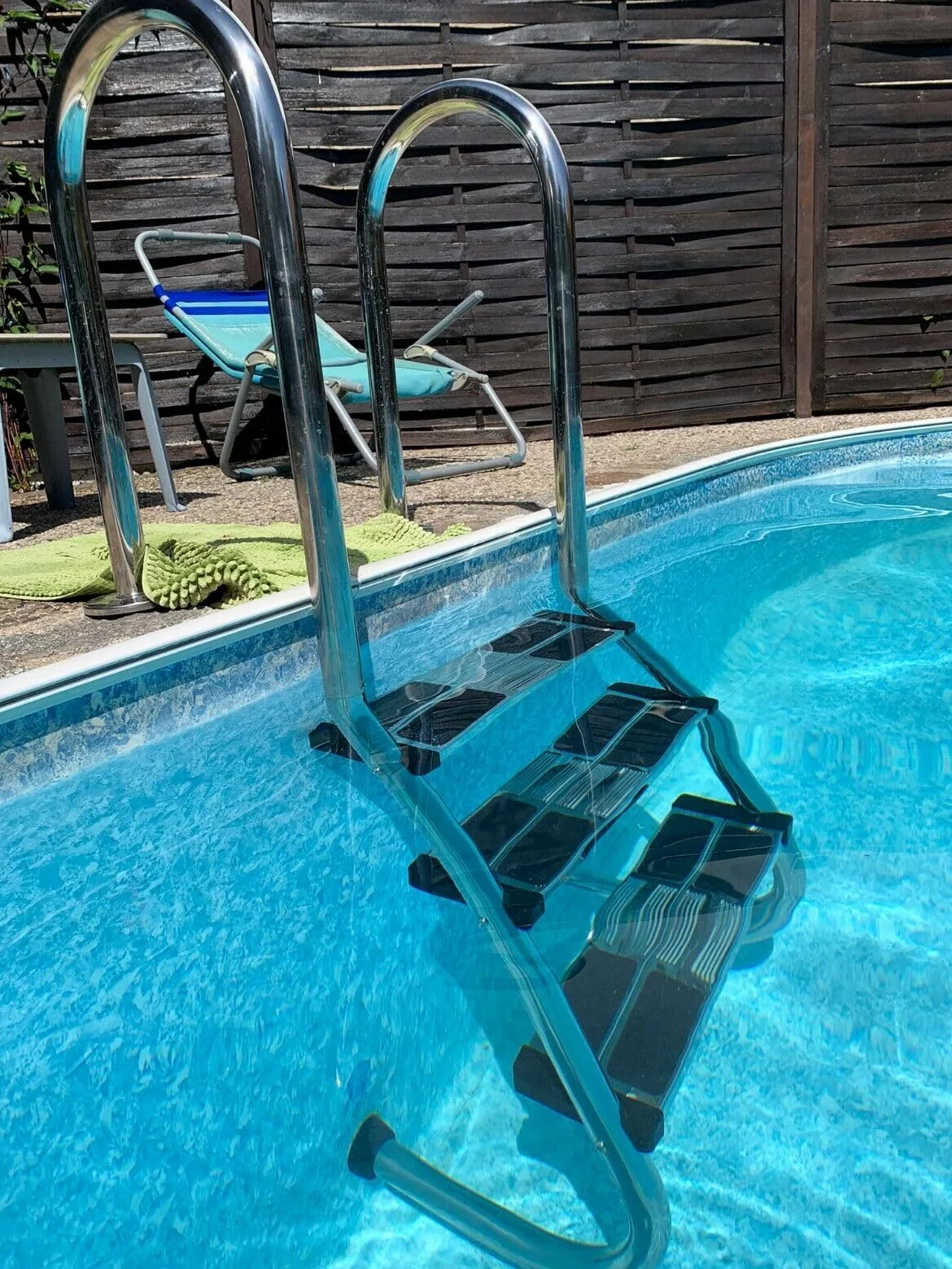 Échelle d'escalier en acier inoxydable avec 3 marches pour piscine