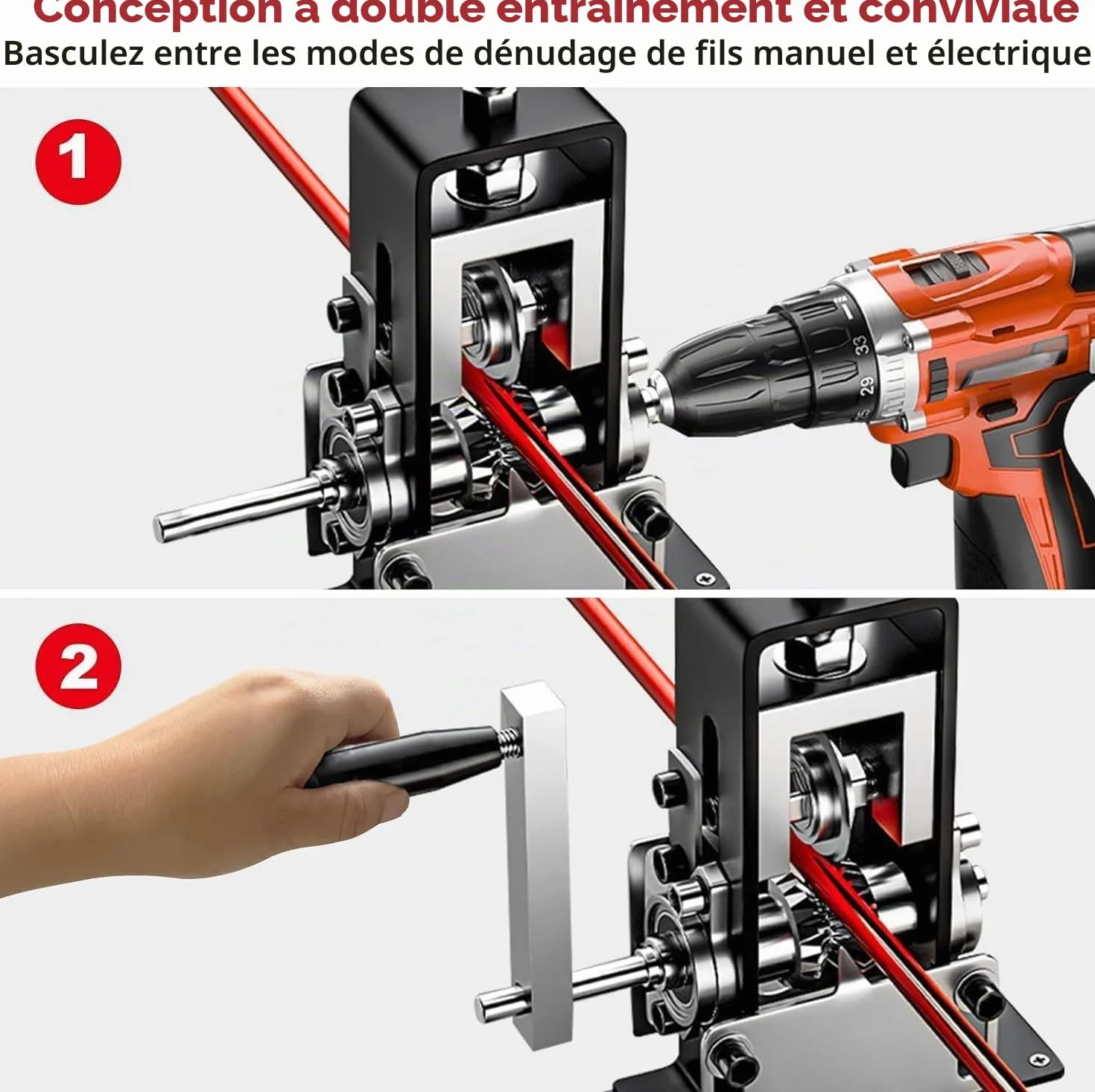 Denudeuse de Cable Electrique, Pince à Denuder 1-25 mm, Machine à Denuder le Cuivre