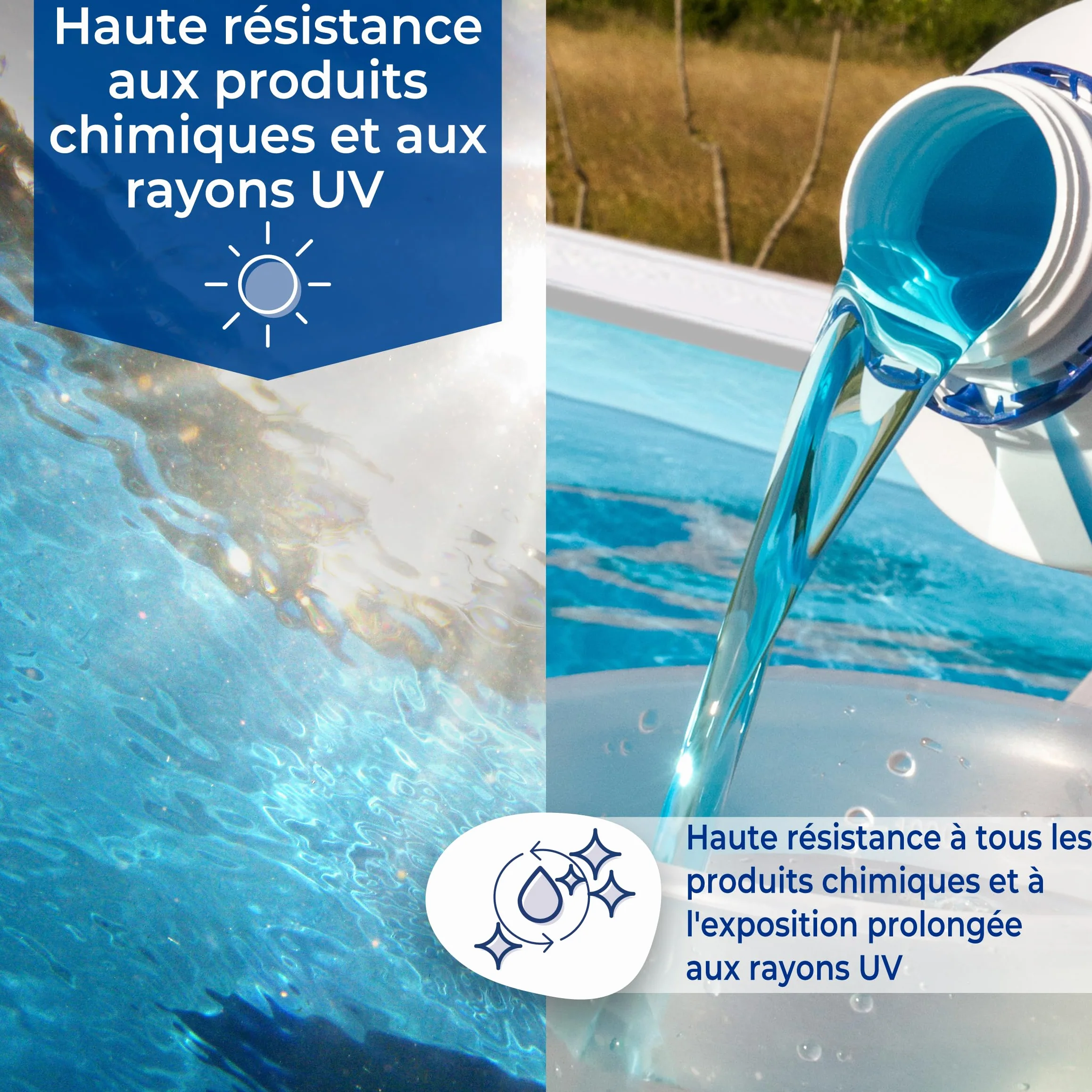 Gre FSP300 Liner uni Bleu piscine Ronde Ø300 H90cm épaisseur 20/100e Overlap