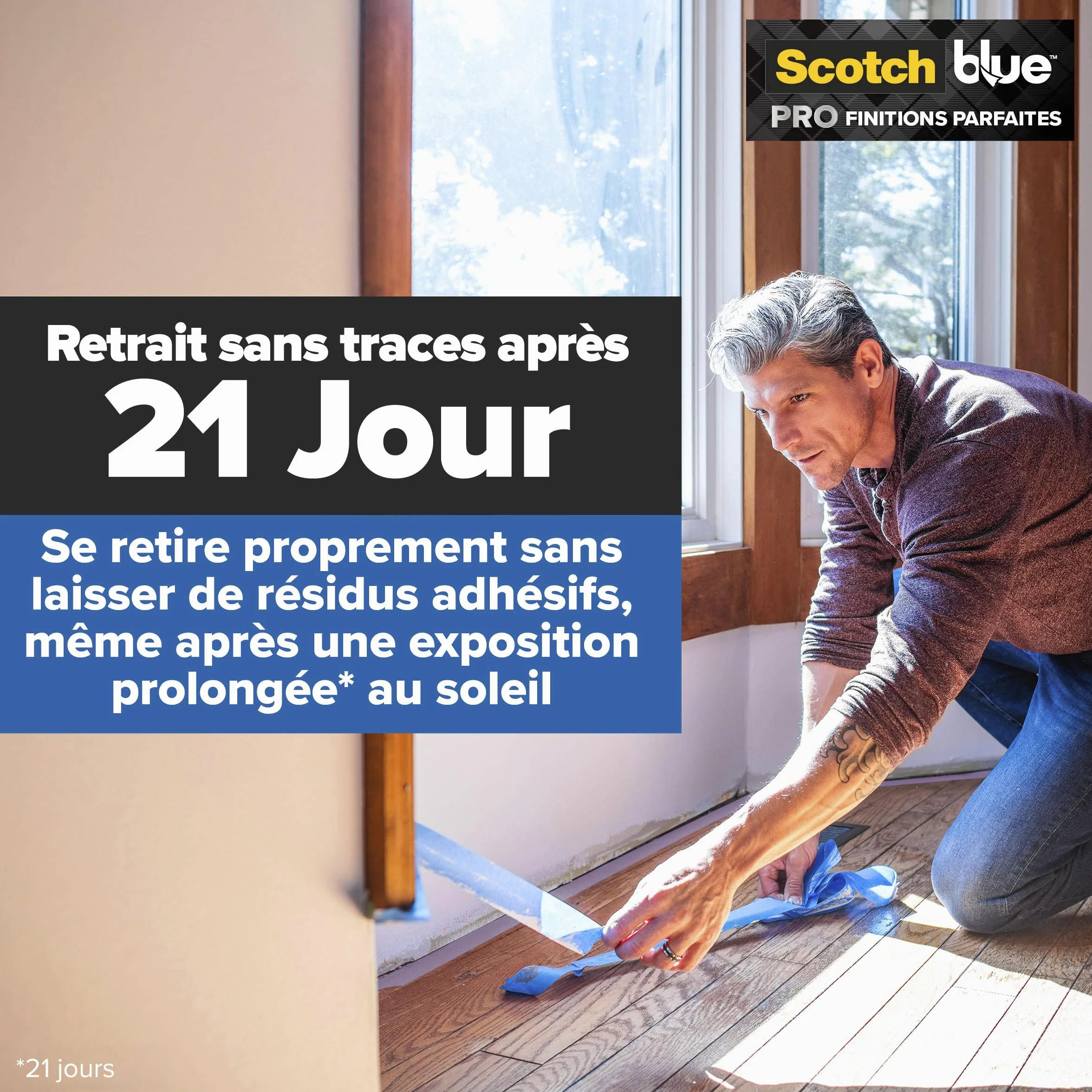 ScotchBlue Ruban de Masquage 36 mm x 41 m Bords Nets Intérieur Extérieur