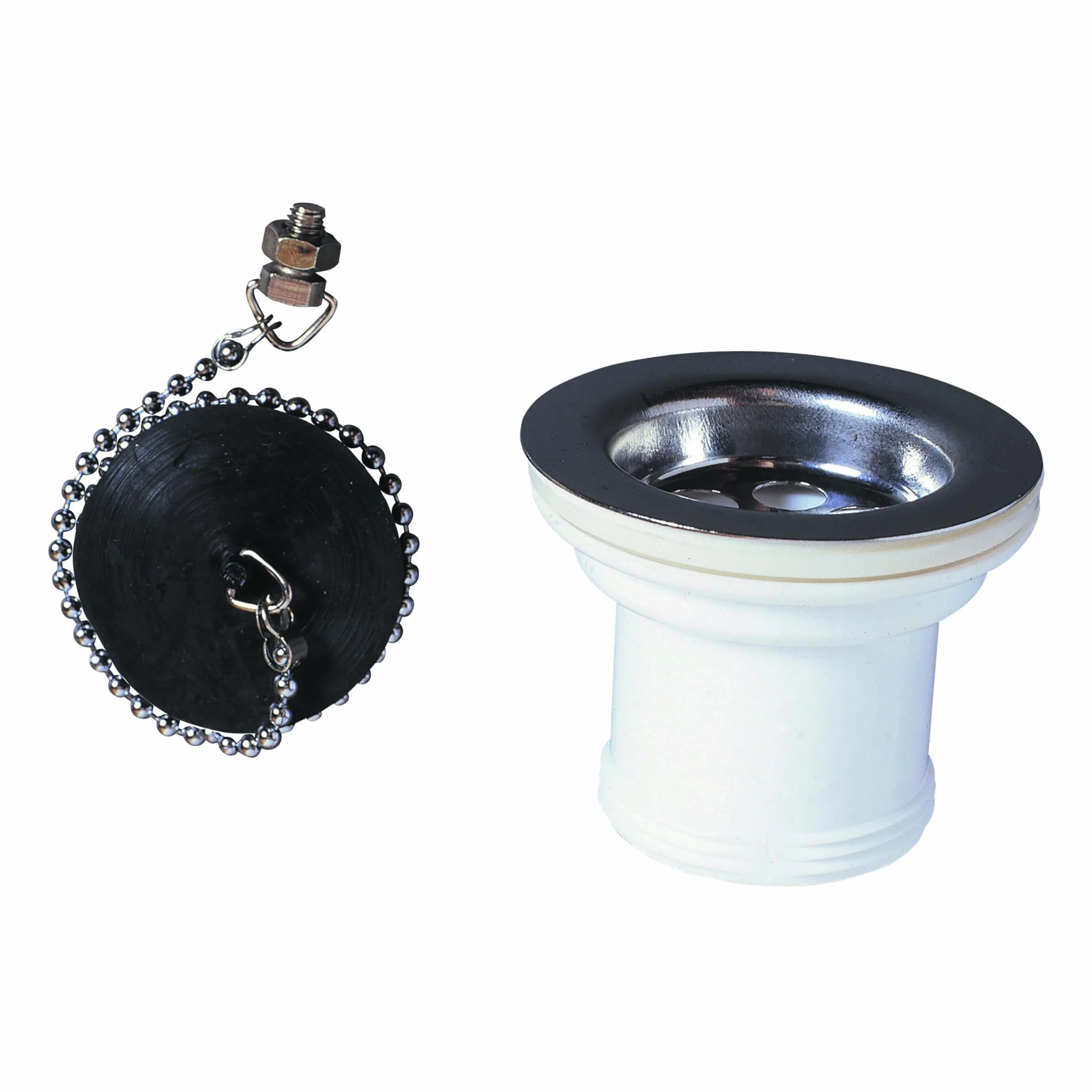 Wirquin Bonde évier cuisine 1 bac Ø50 mm sans trop-plein blanc