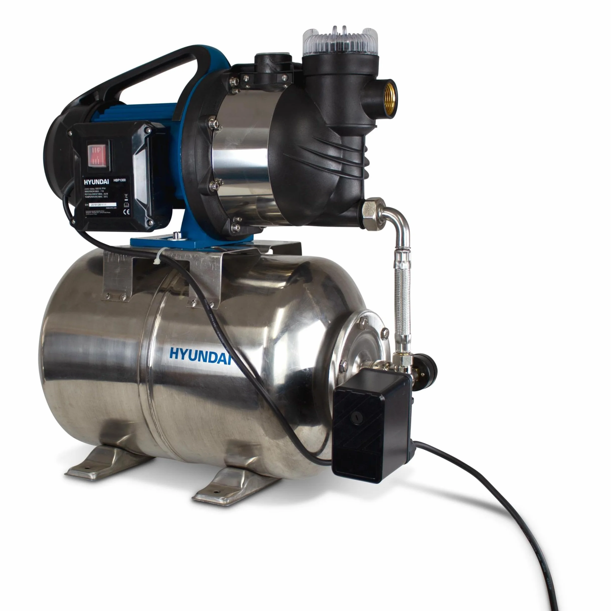 HYUNDAI HBP1300 Surpresseur 1300 W 24 L 4500 L/h Moteur induction Eaux claires