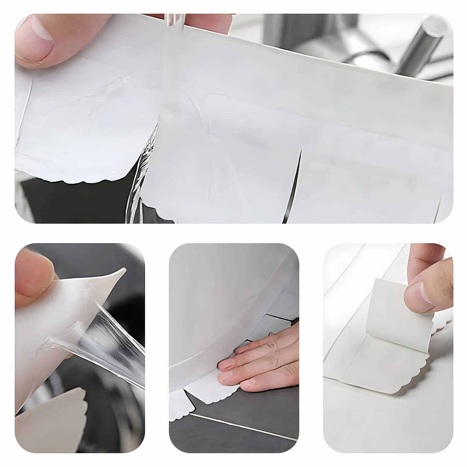 Ruban Adhésif Imperméable Autocollant pour Sol de Toilettes, Cuisine, Salle de Bain - Anti-Humidité et Moisissure (1.5 m)