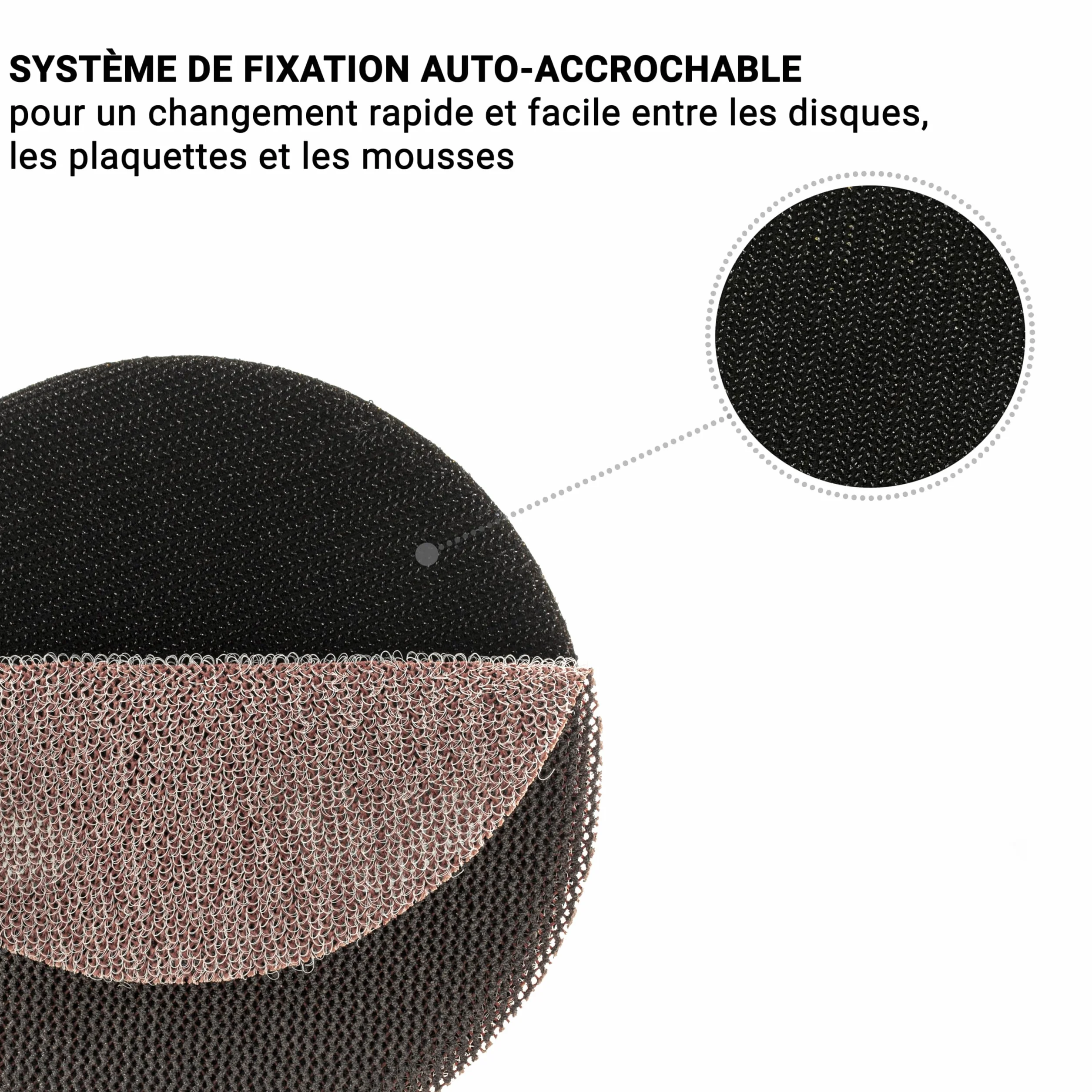 Patin de support auto-agrippant 75 mm pour perceuse Glass Polish