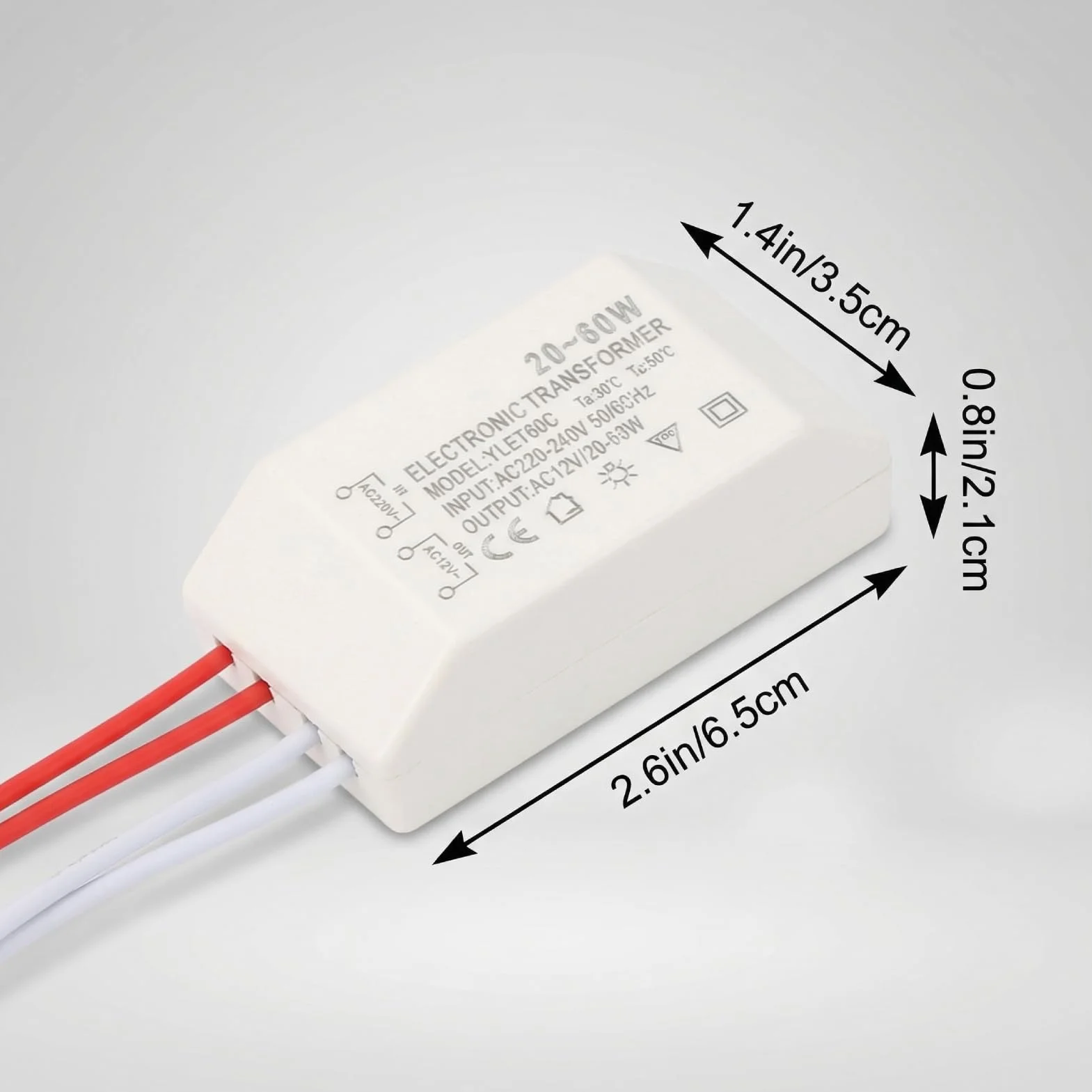 Convertisseur de Tension 220V AC 12V Transformateur électronique 20-60W Pilote Alimentation Intelligent G4