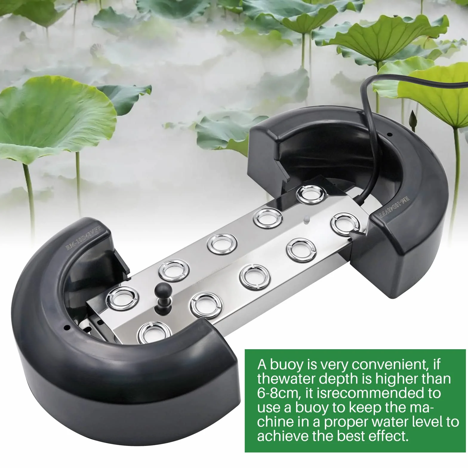 Fabricant de Brouillard 10 Têtes 7L/H 350W Nébuliseur Ultrasons Brumisateur Générateur de Brouillard pour Fontaine Étang Aquarium Jardin Halloween