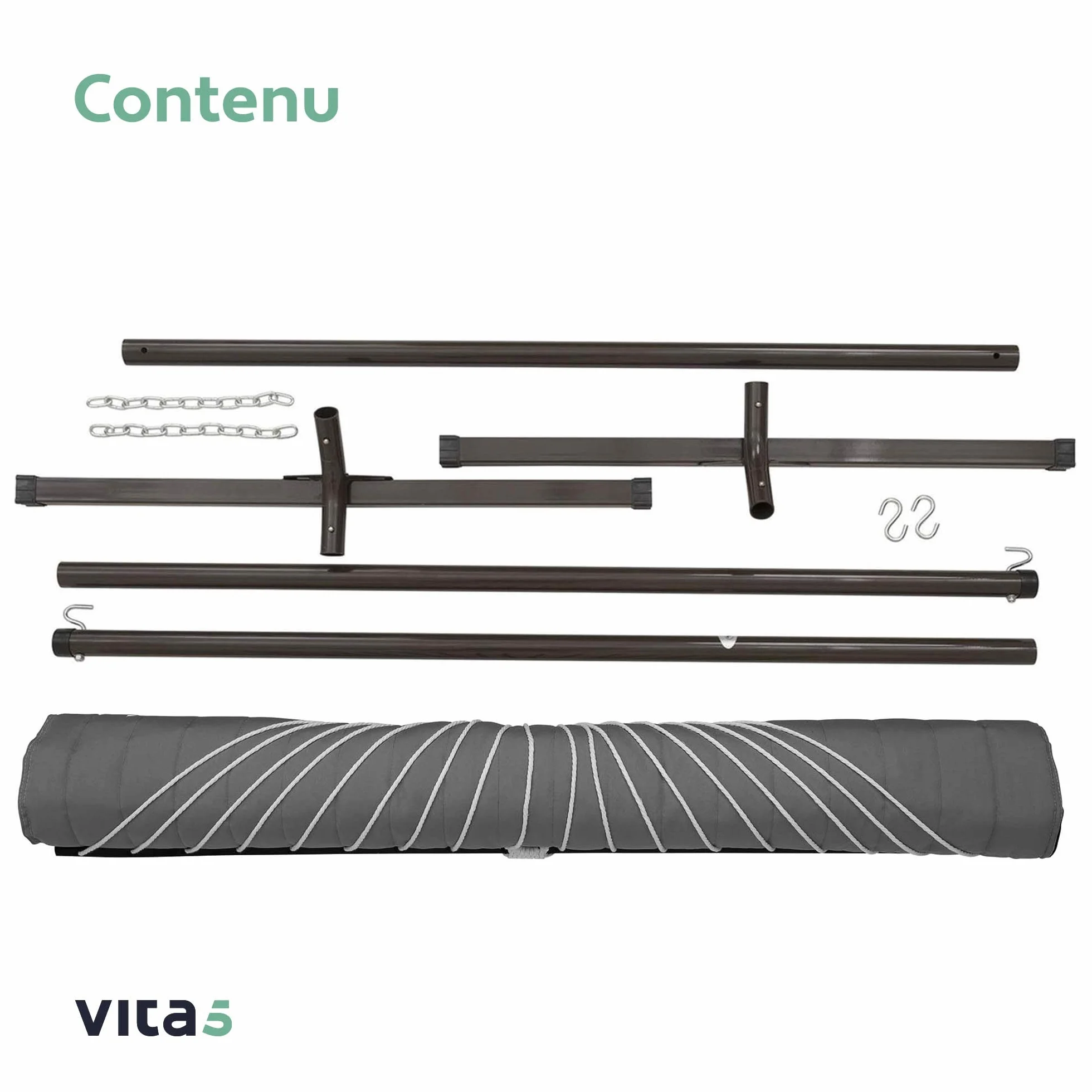 Hamac sur Pied 2 Places avec Coussin, Double Portable, Support Acier, Charge 200 Kg, Hauteur Réglable