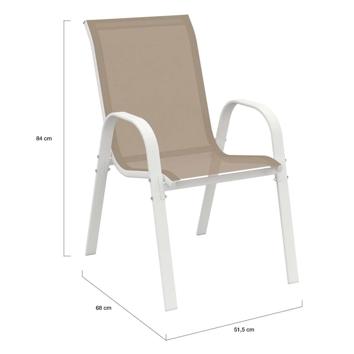 IDMarket - Salon de Jardin Madrid Table Extensible 135-270 CM et 12 chaises empilables Blanc et Beige