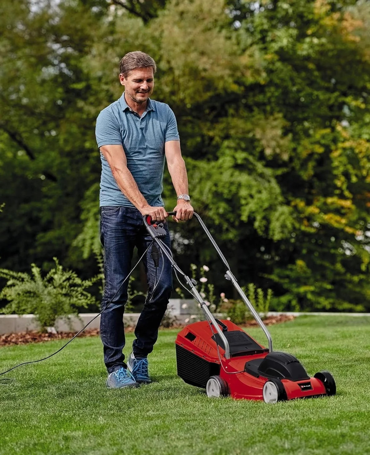 Einhell Tondeuse à Gazon Électrique GC-EM 1032 1000 W Largeur de Coupe 32 cm Bac 30 L