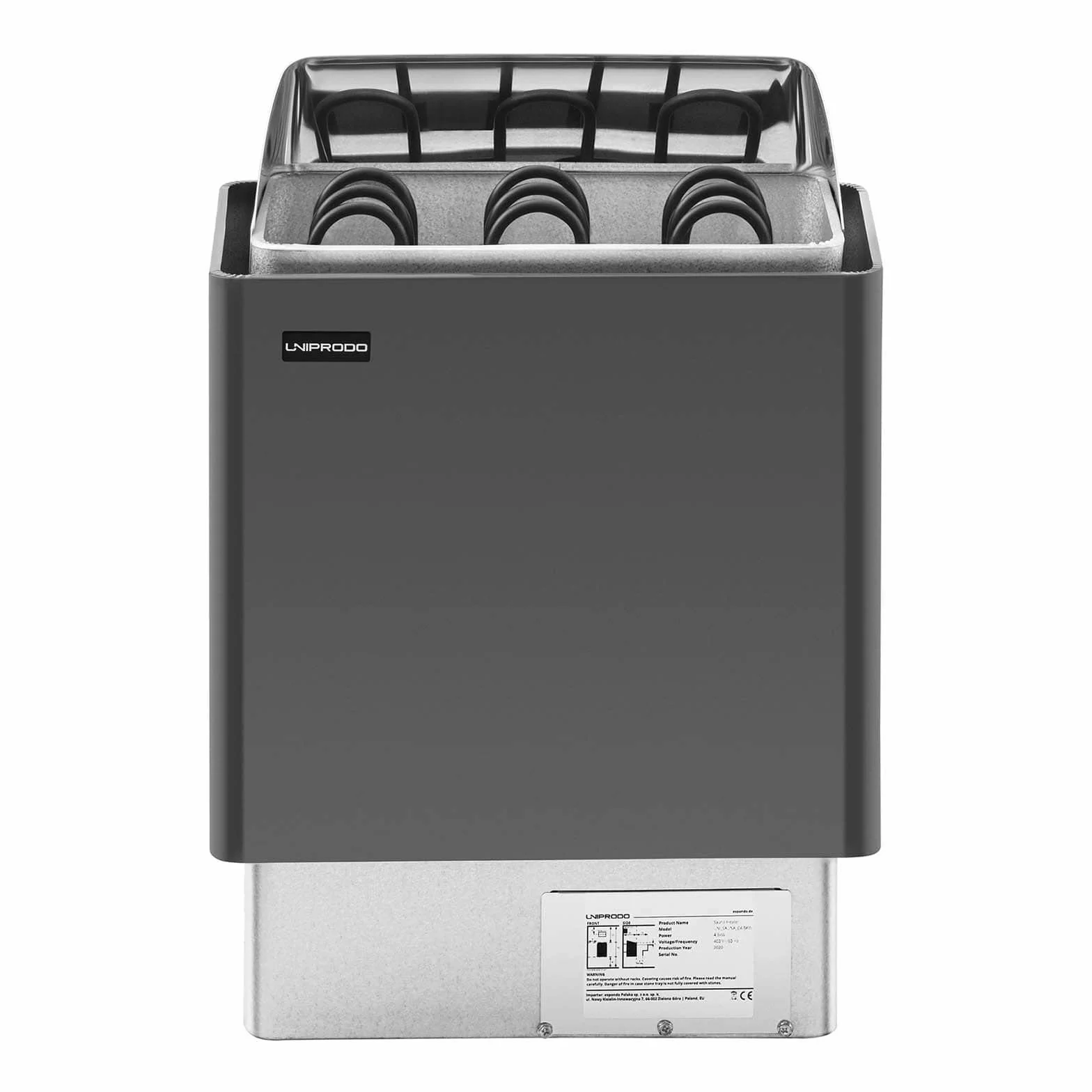 Poêle Radiateur Électrique Sauna Finnois UNI_SAUNA_G4.5KW 4.5kW 30-110°C 15kg Aluminium Zinc