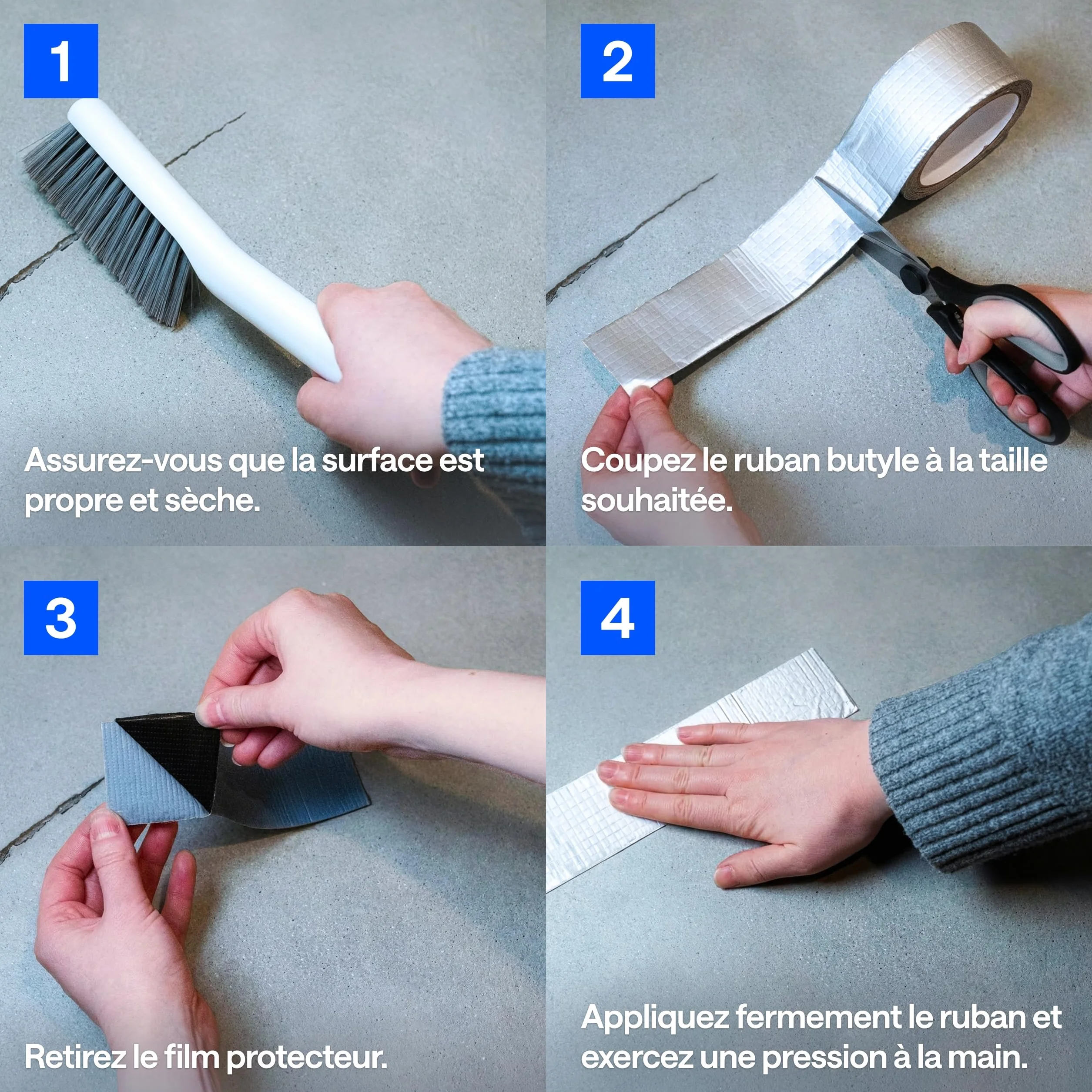GAUDER Bande Butyle étanche adhésive 50 mm x 5 m pour toit, gouttière et camping-car