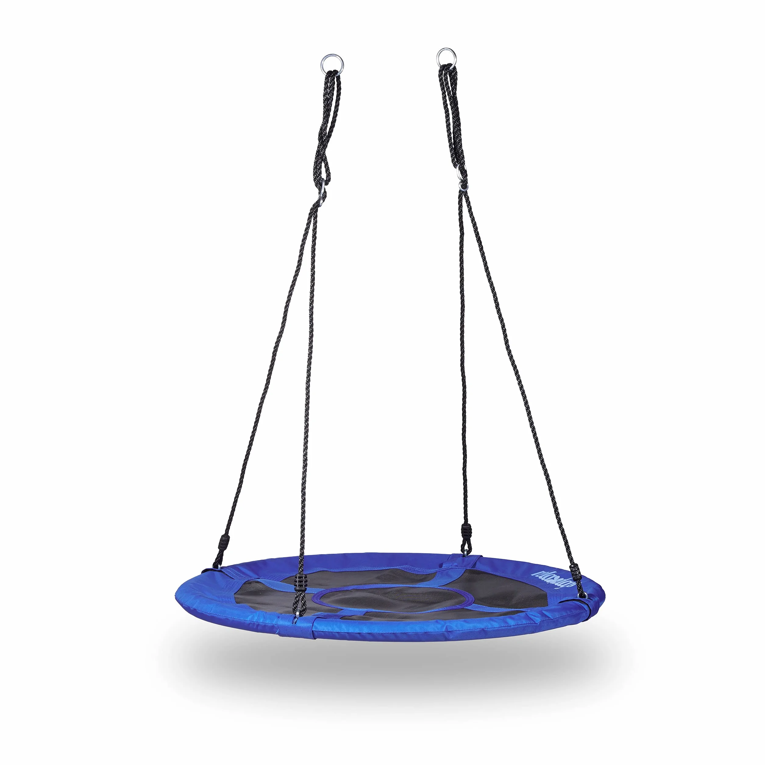 Relaxdays Balançoire nid d'oiseau rond Bleu foncé 100 x 100 x 145 cm
