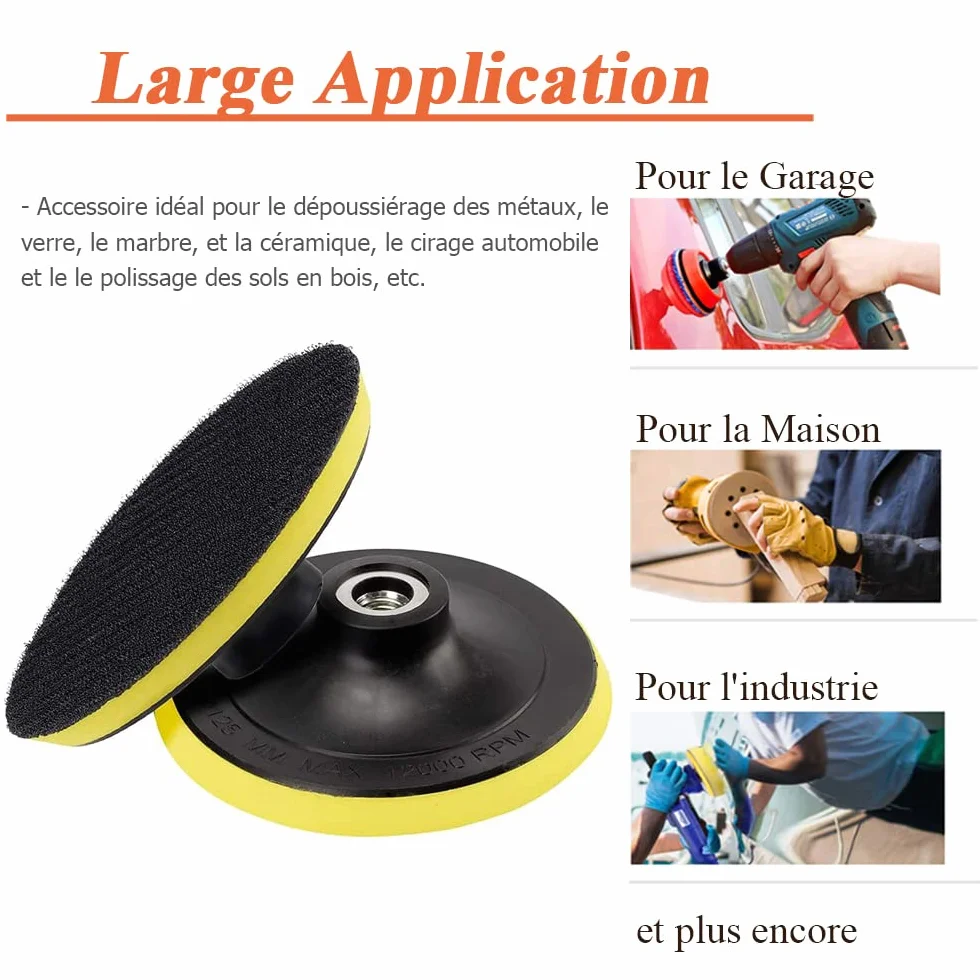 Mesee Lot de 2 Plateaux de Ponçage 125mm Disques Abrasifs M14 pour Meuleuse d'angle