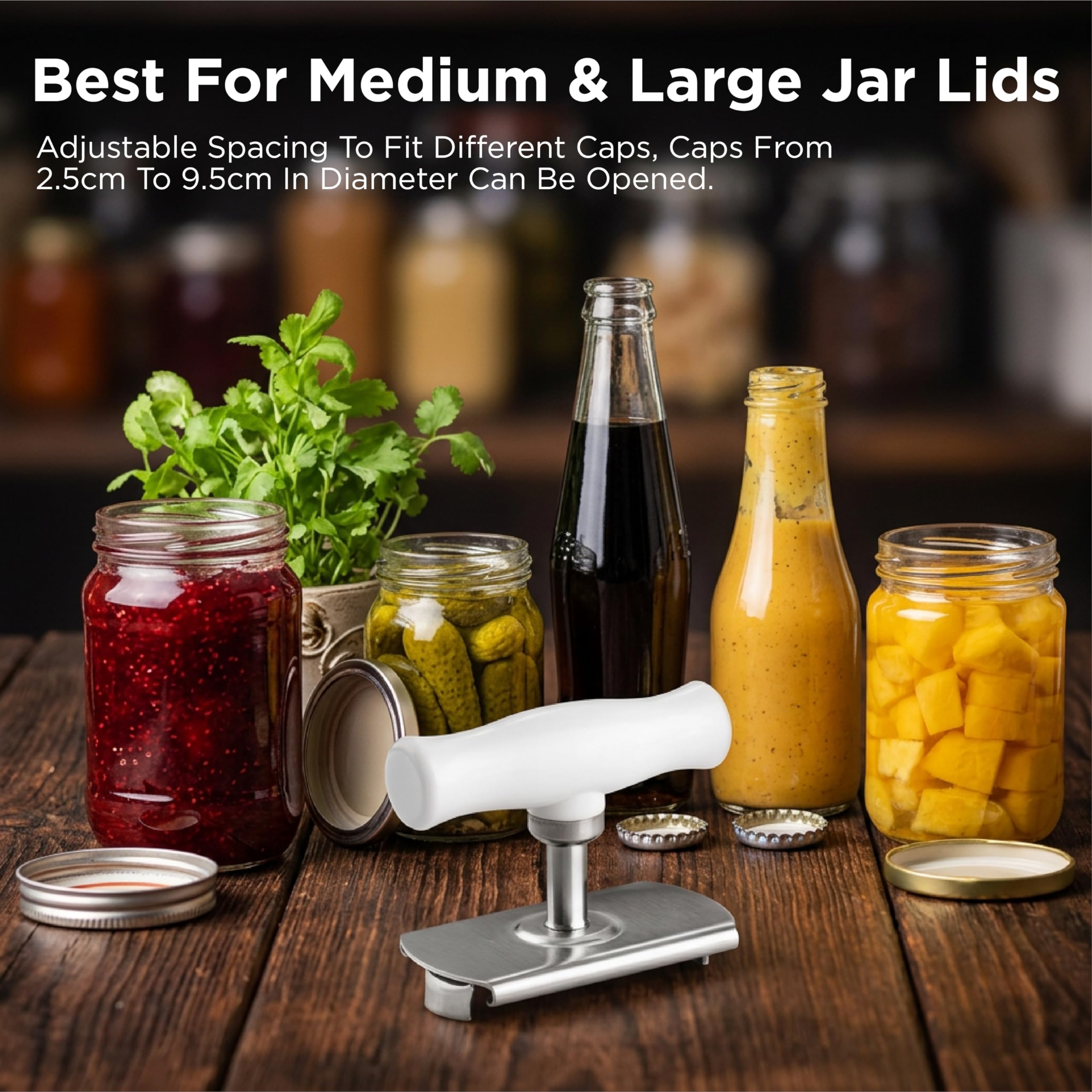 Effortless Stainless Steel Jar & Bottle Opener