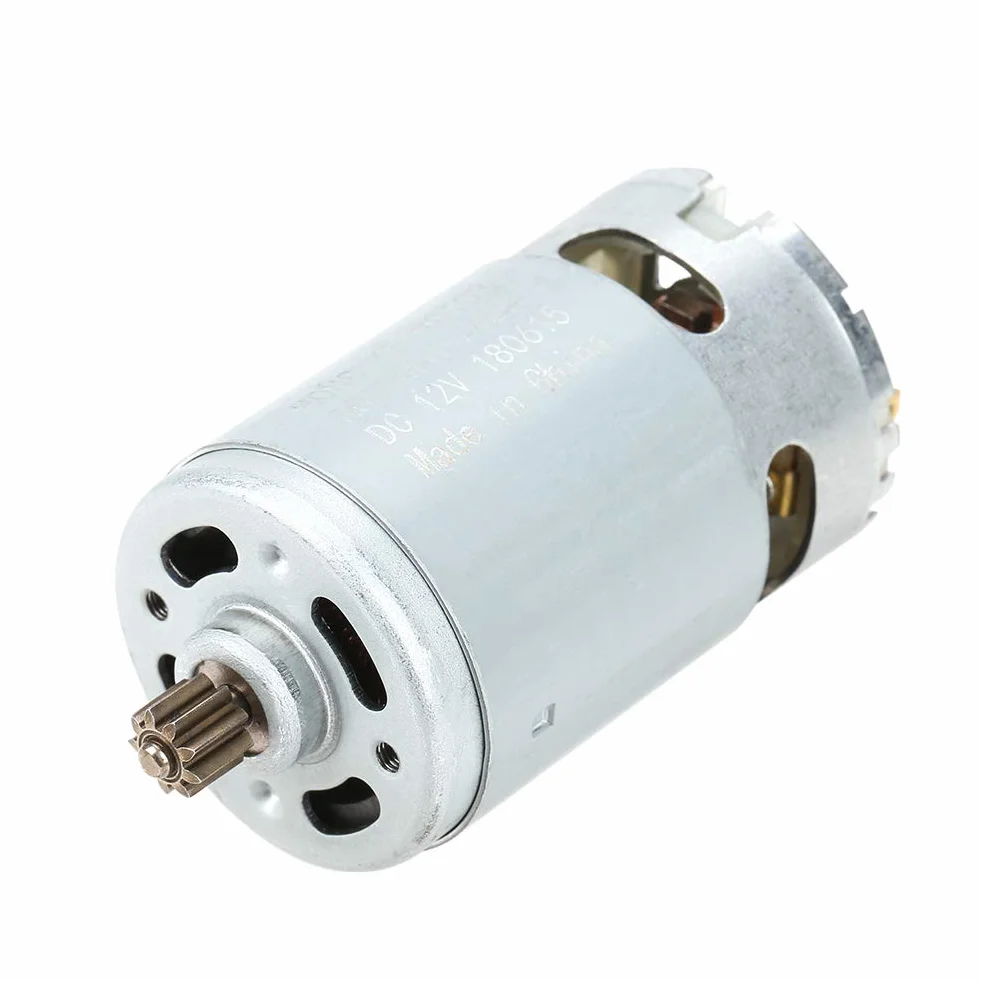 Moteur DC 12V 9 Dents pour Perceuse Électrique Bricolage