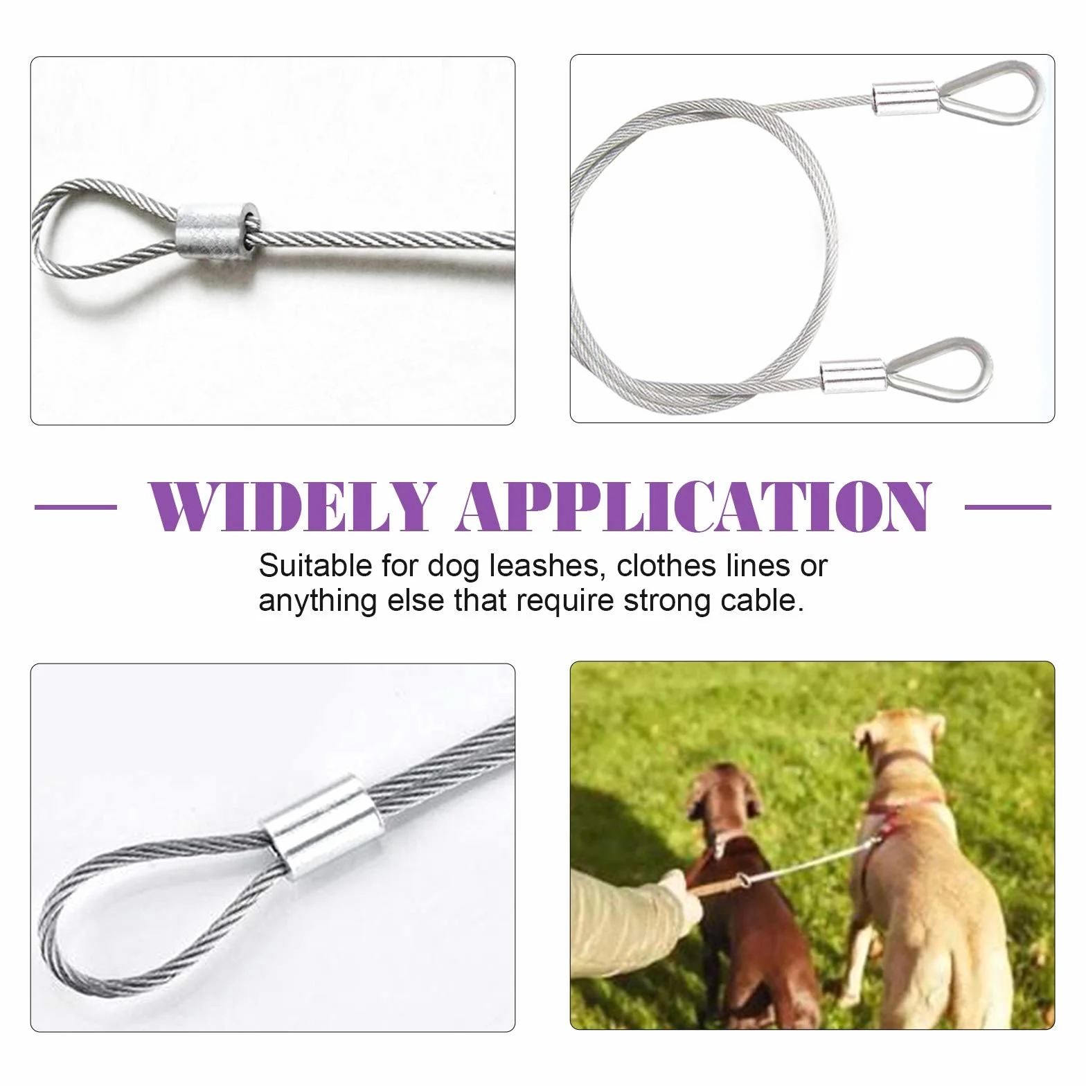 Swpeet Lot de 200 manchons à sertir en aluminium 2 mm pour câble métallique