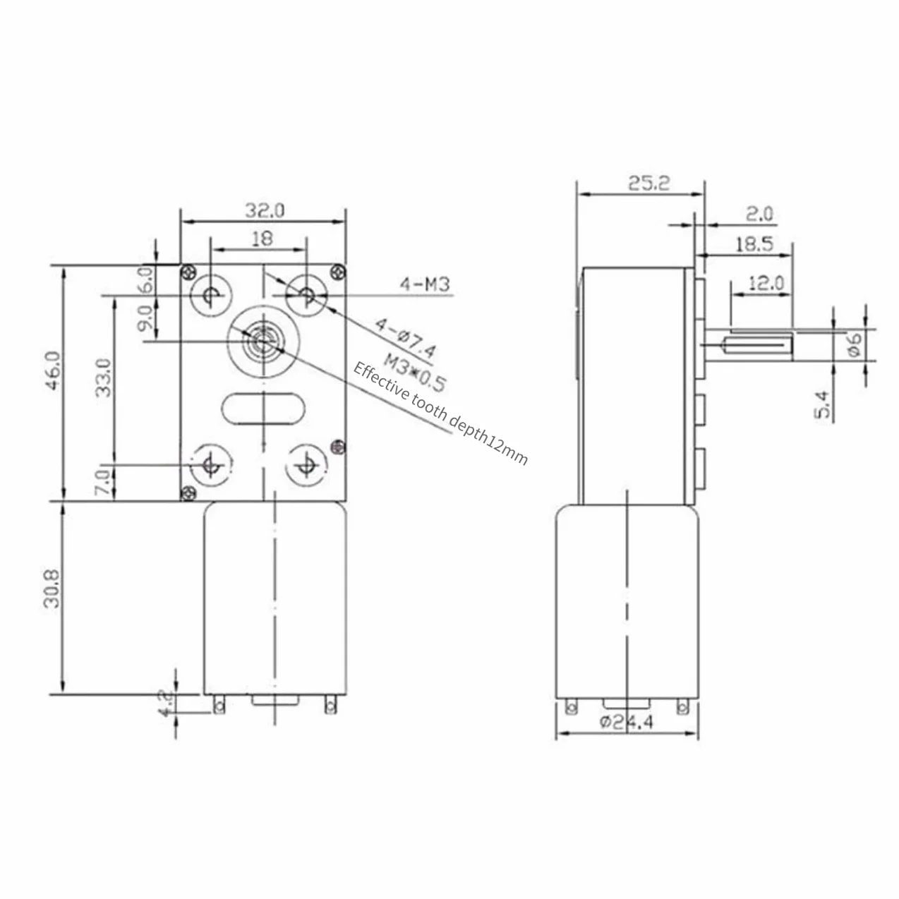 CHANCS Moteur de décélération 370WG 12V DC 90rpm autobloquant micro-engrenage réversible