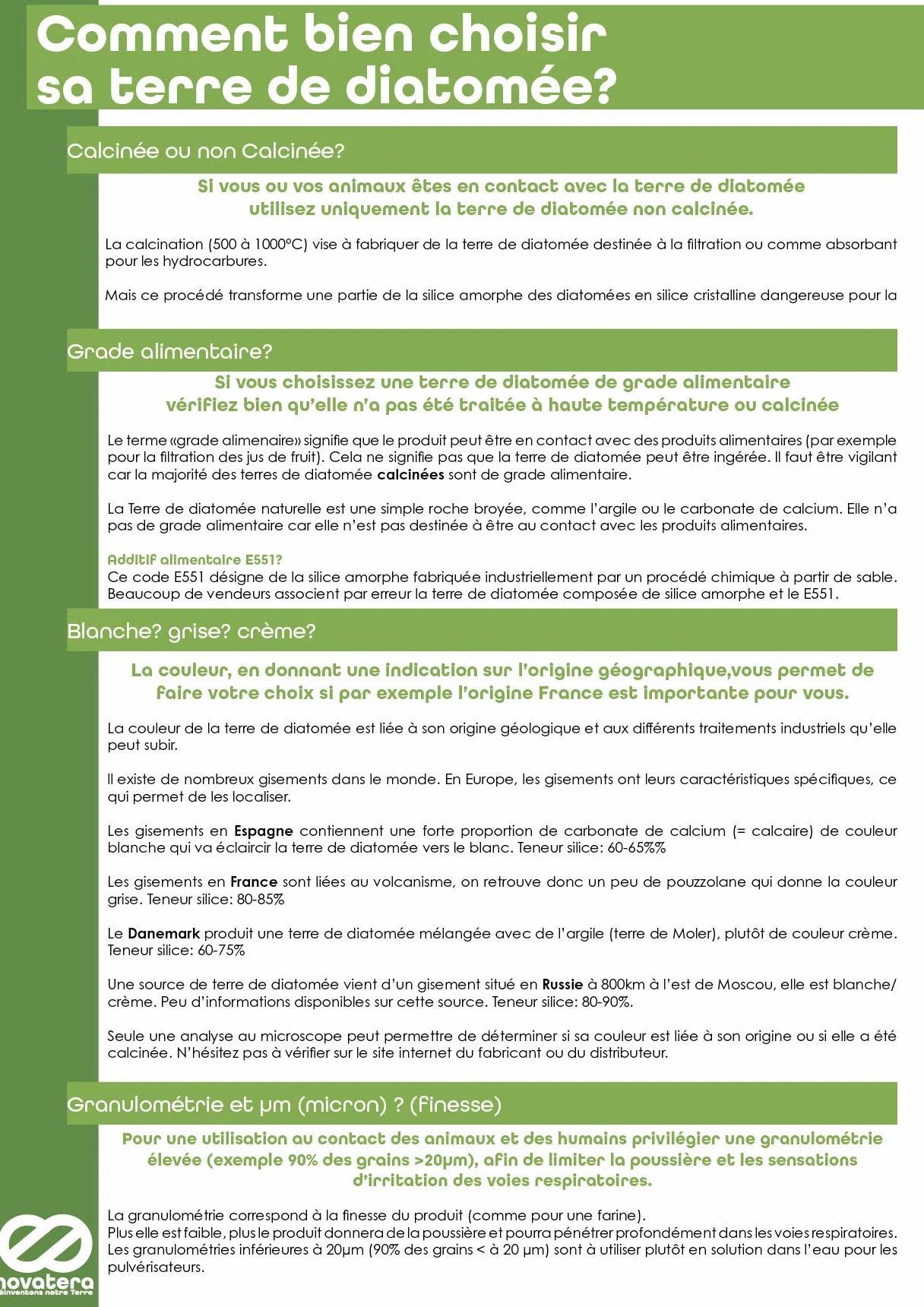 NOVATERA Terre de Diatomée 100% Naturelle Française Ultrapure Non Calcinée Ecocert 5kg