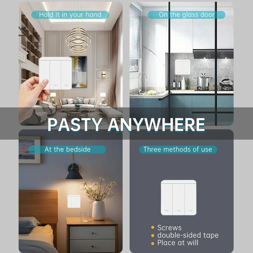 Interrupteur Mural Sans Commutateur 433Mhz Relay Receiver 3Gang LED Télécommande pour Lampe LED