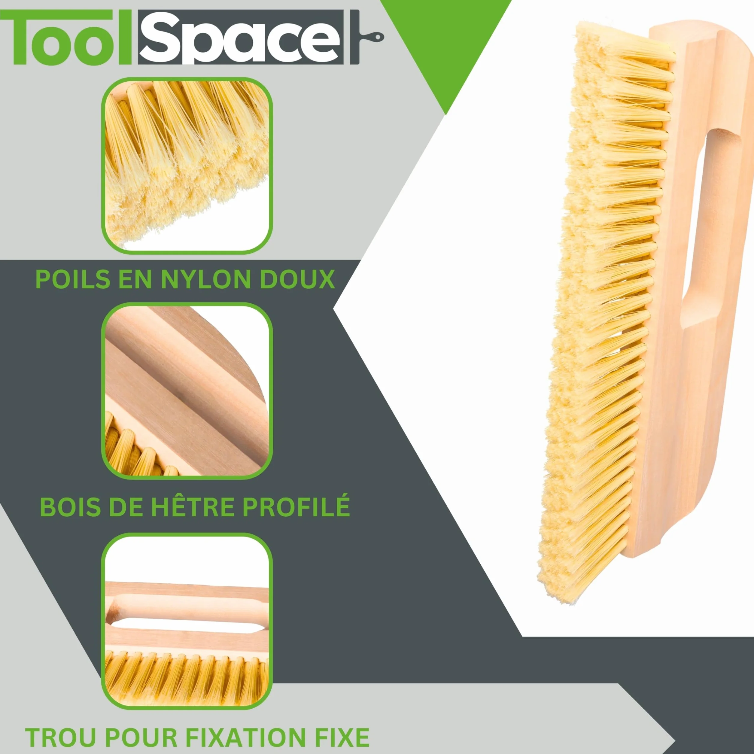 ToolSpace Brosse à Tapisser 30 cm Brosse Papier Peint à Maroufler Outil de Lissage Manche en Bois