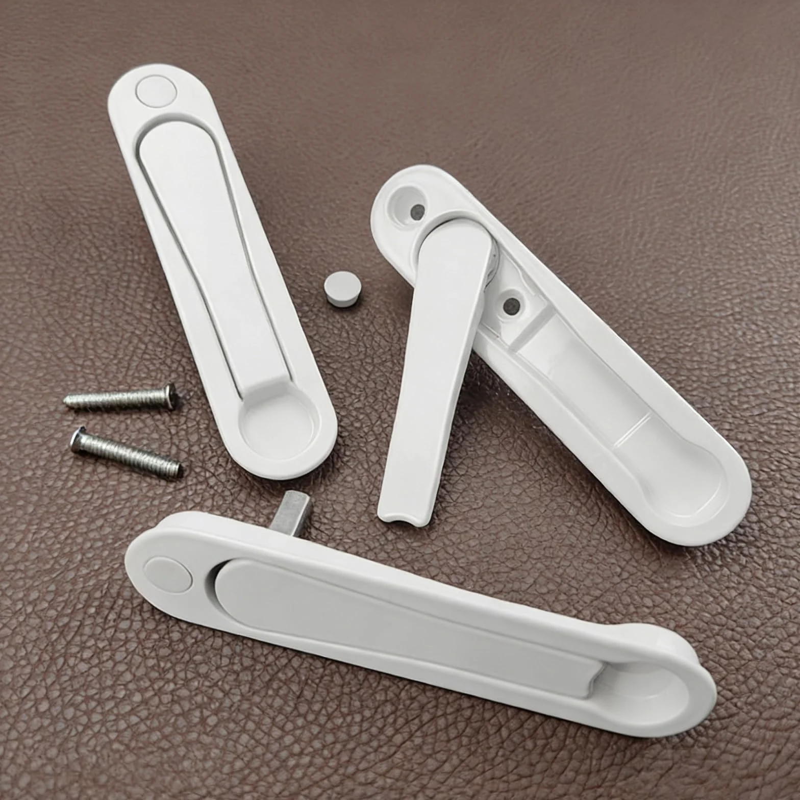 Poignée de Fenêtre Blanche Universelle Axe Court Alliage de Zinc PVC Aluminium Bois