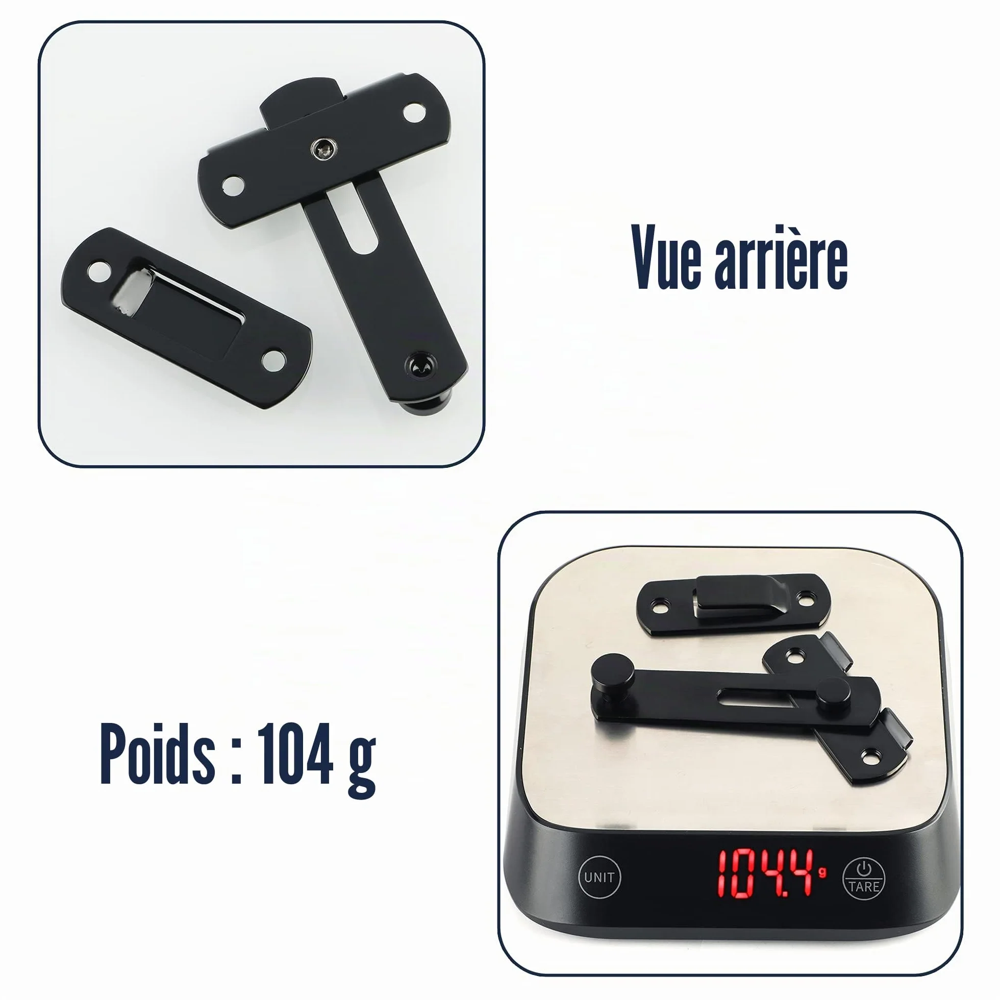 SAYAYO Verrou Porte Coulissante Serrure Loquet Portail à Bascule Boulon Acier Inoxydable Noir Mat EMS9500-B