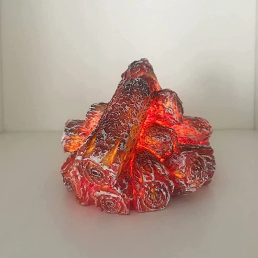 Fausses bûches de cheminée à LED sans flamme