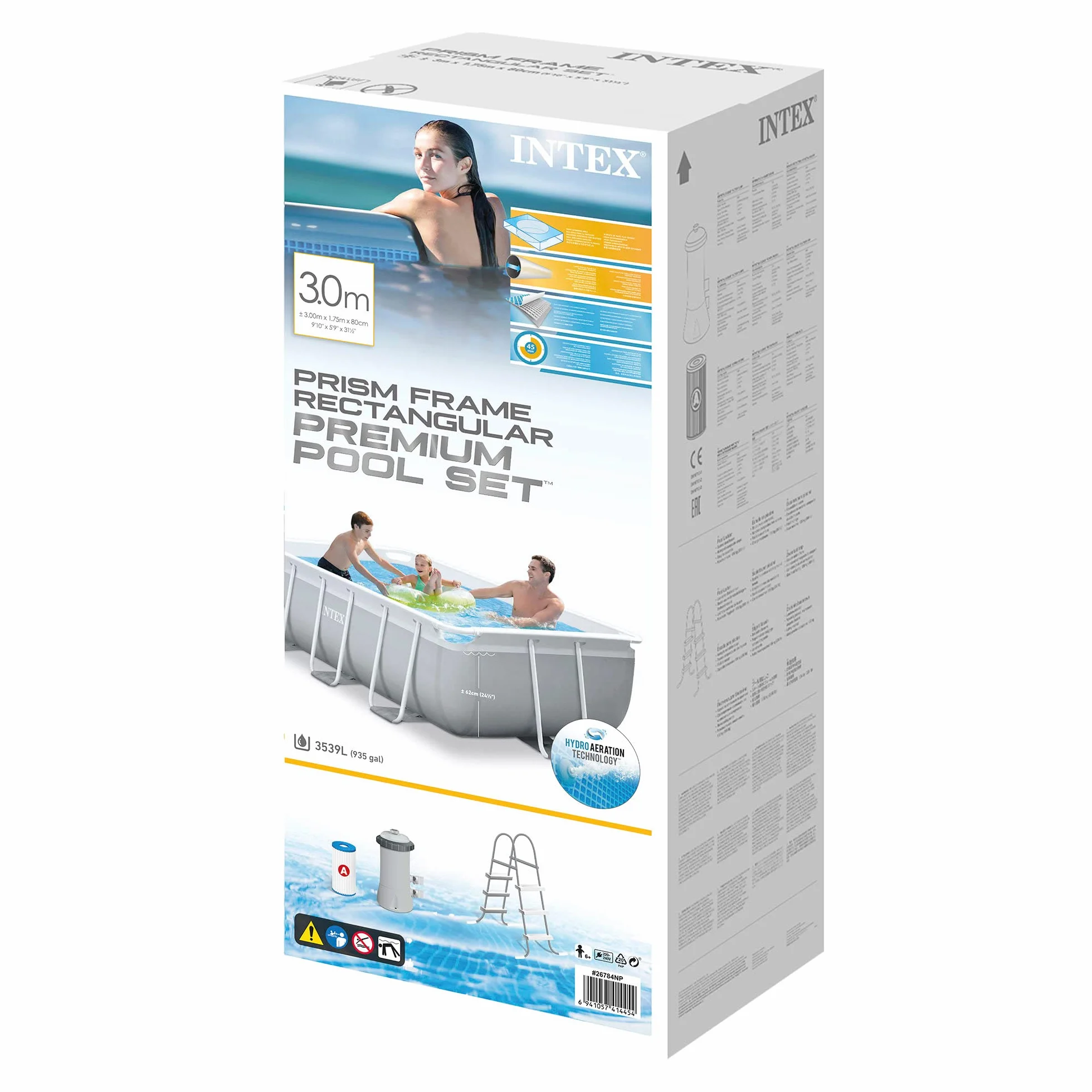 Intex Prism Frame Rectangular Pool 3M x 1.75M x 0.8M