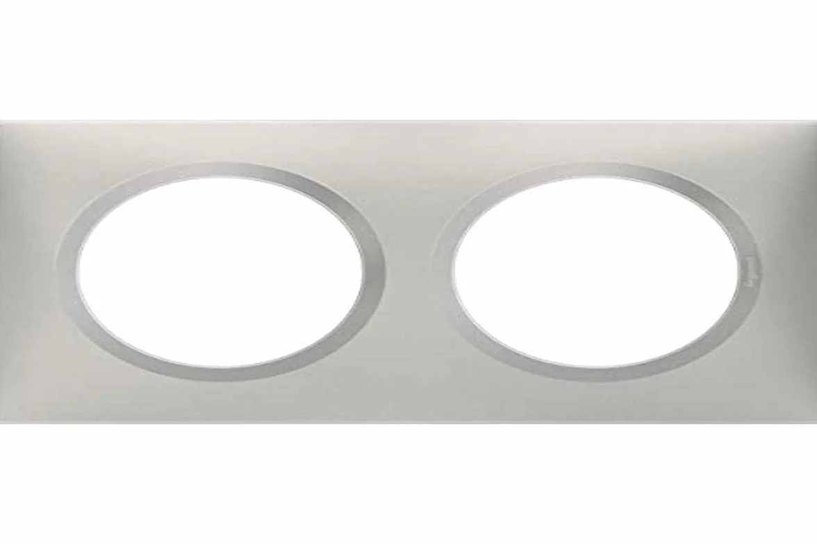Legrand Plaque dooxie Carrée Aluminium Mat 2 Postes