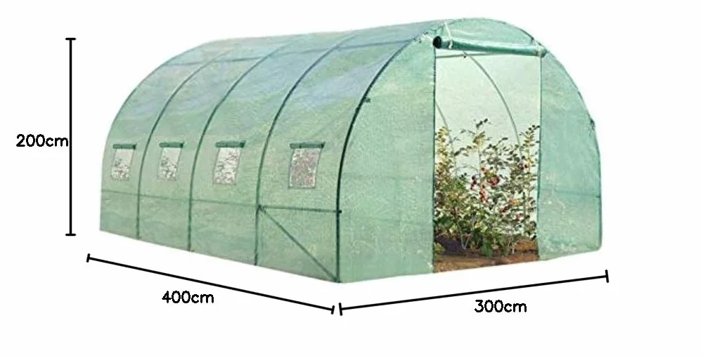 IDMarket - Serre Tunnel de Jardin 12M² Verte Gamme maraîchère Zebra 4x3M