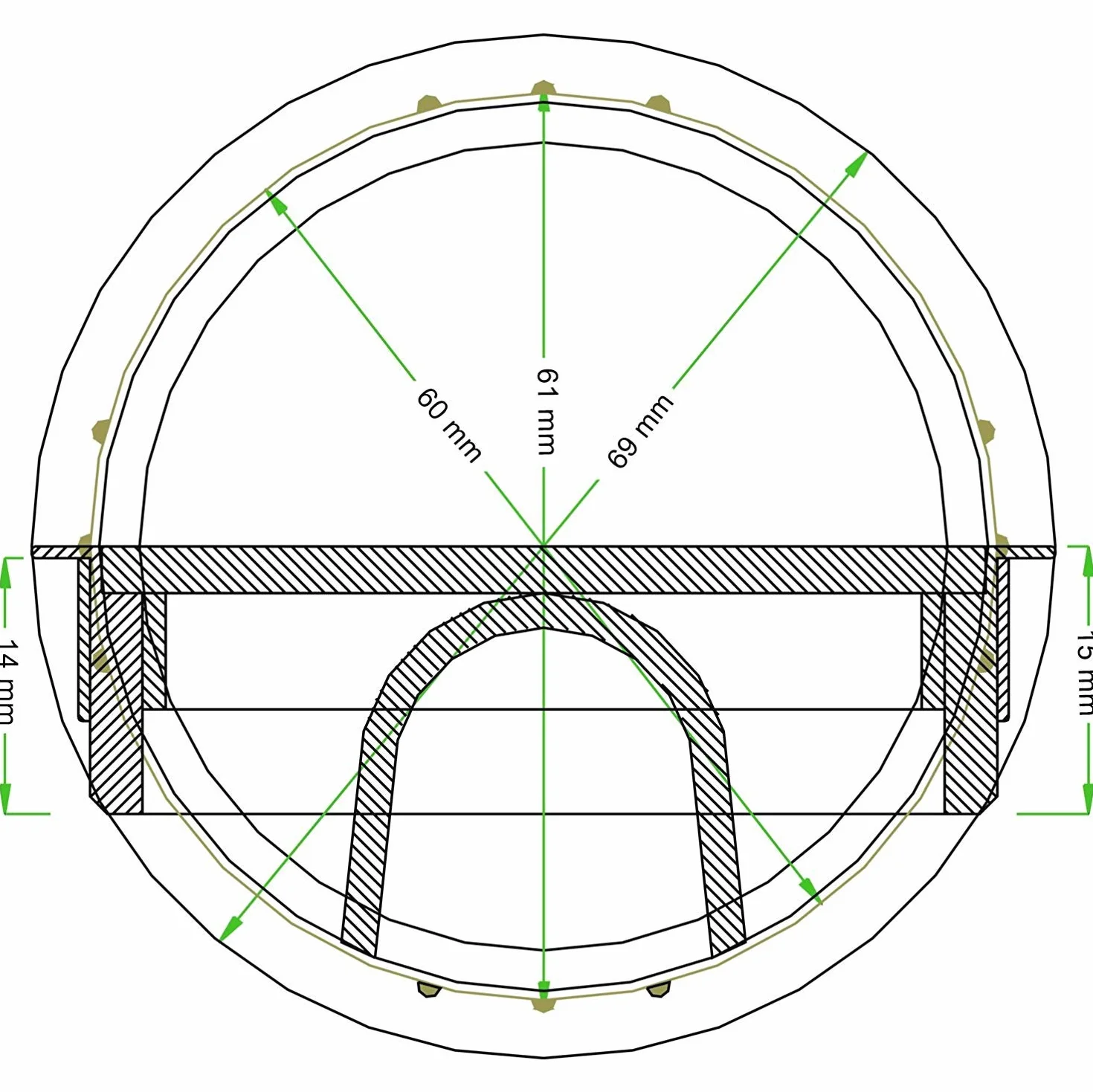 GedoTec Passe-câble Bureau Métal Acier inoxydable ø 50 mm