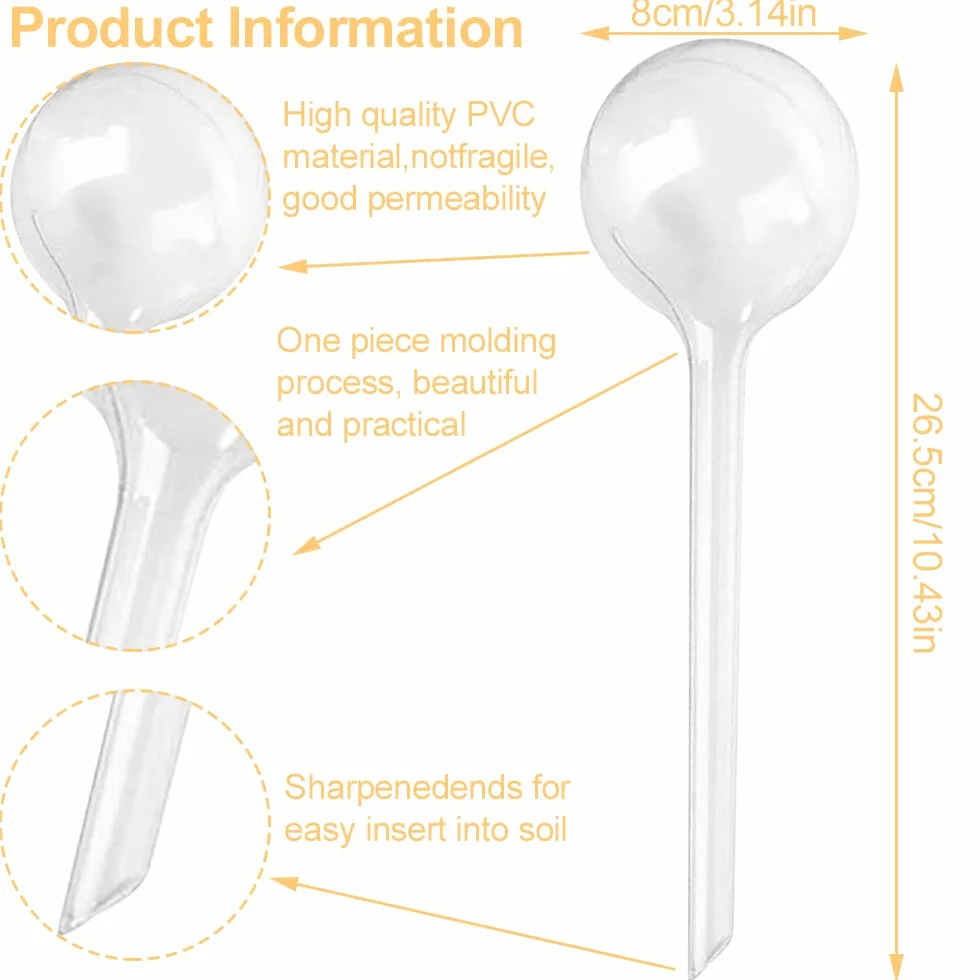 mizikuu Globe d'arrosage, 6 Pièces Système d'arrosage pour Plantes d'Intérieur Lobe Arrosage Plante Dispositif d'Arrosage Automatique pour Plante Interieur Fleurs Jardin en Pot