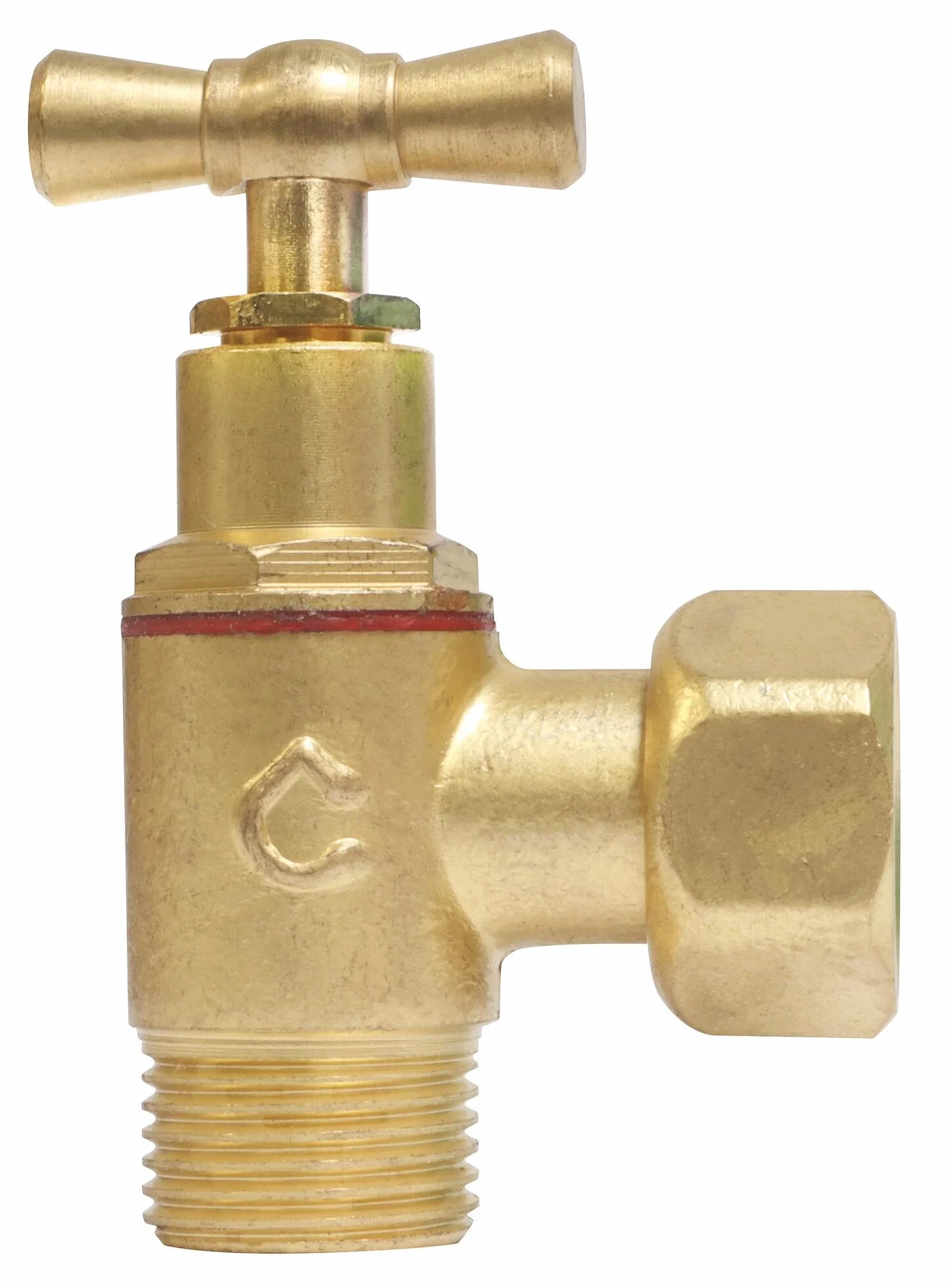 SOMATHERM FOR YOU, Robinet de WC équerre laiton brut M12/17 écrou tournant fermeture à potence presse-étoupe pression max 6 bars
