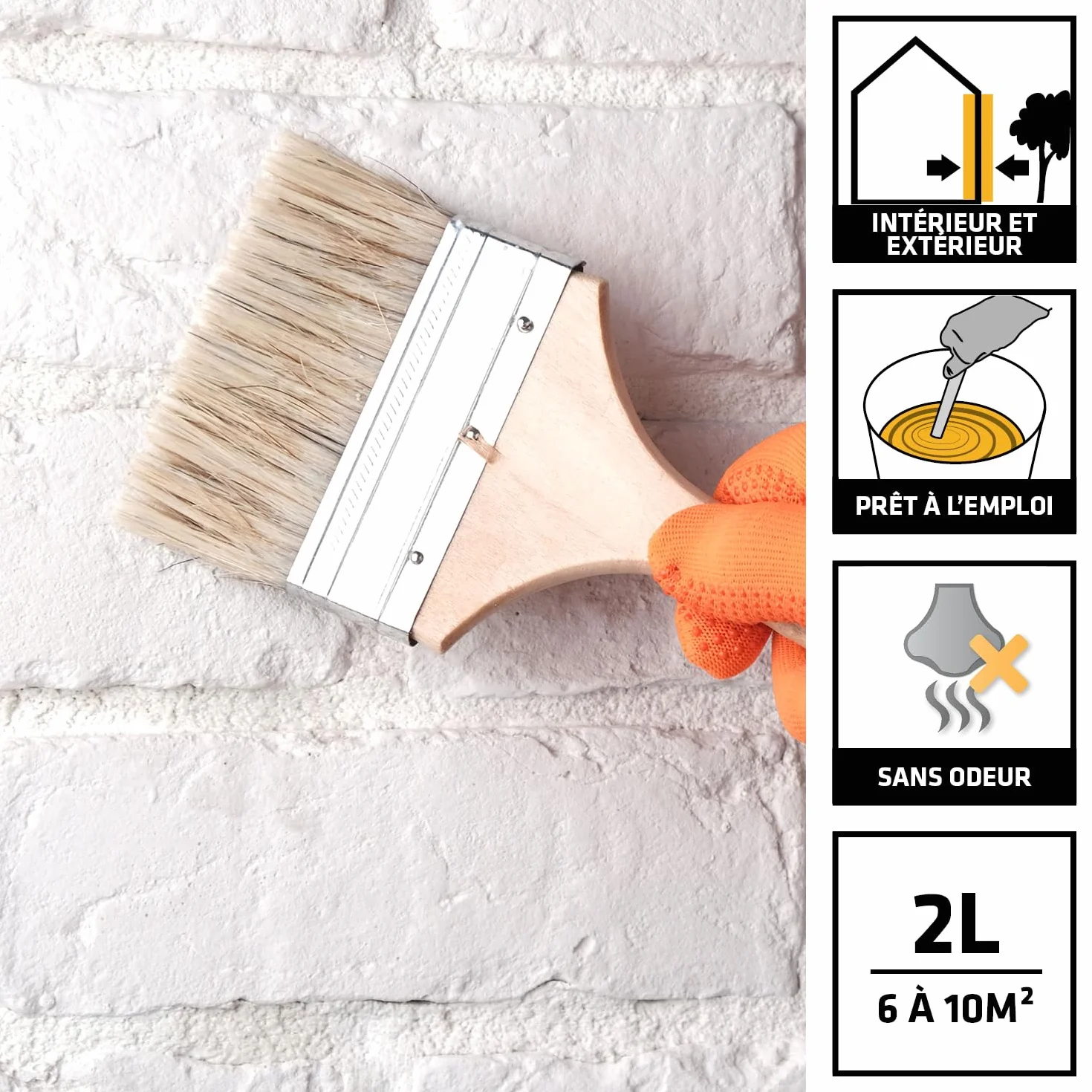 SIKA Durcisseur de surfaces antipoussière Fixateur pour murs Blanc Intérieur Extérieur 2L