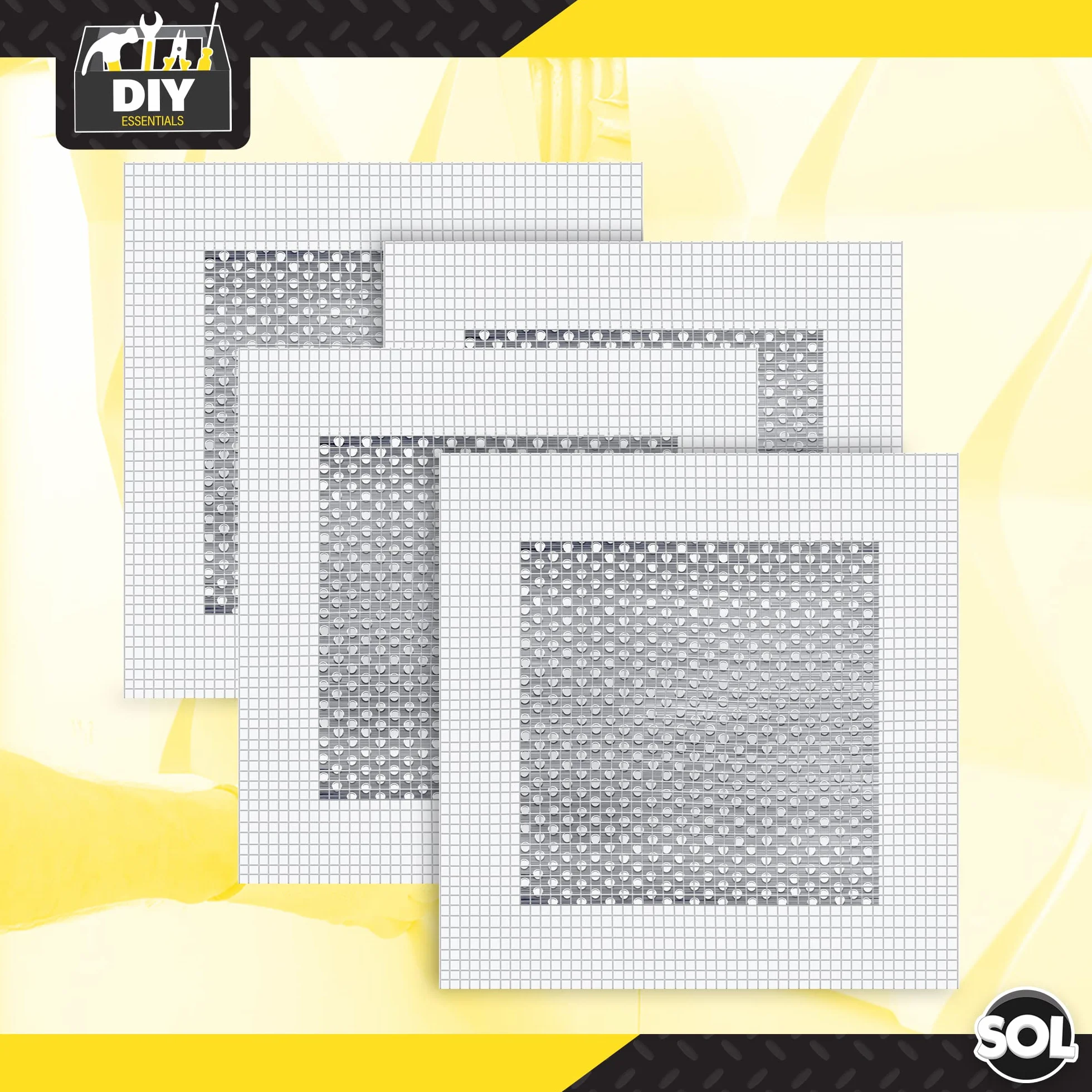 Lot de 4 Patchs de Réparation Murale 10 x 10 cm | Kit Autocollant pour Plaques de Plâtre