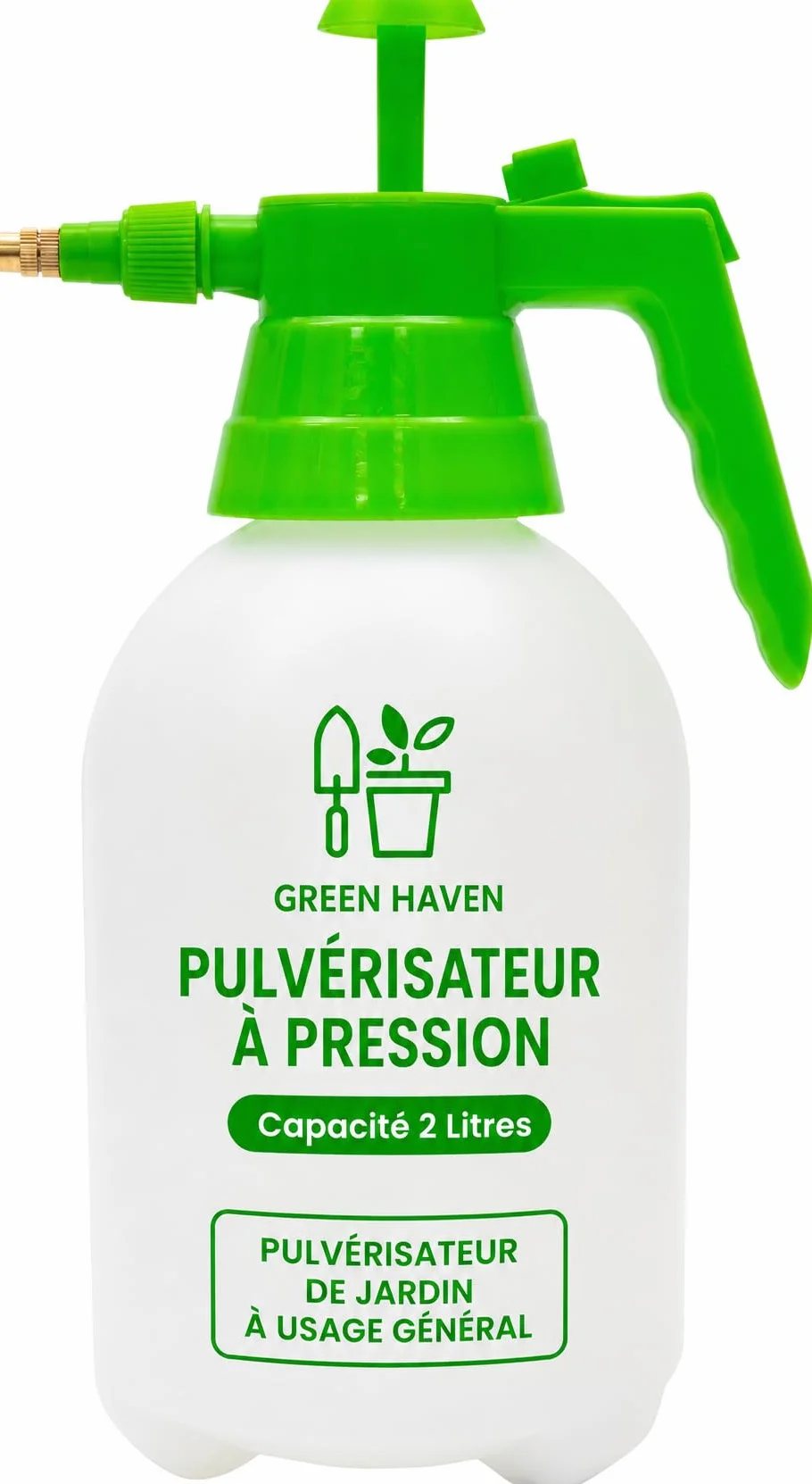 Green Haven Pulvérisateur à Pompe de 2 litres - Pulvérisateur à Pompe avec Sangle de Transport réglable - Pulvérisateur Haute Pression pour désherbant, pesticides, fongicides et Nettoyage