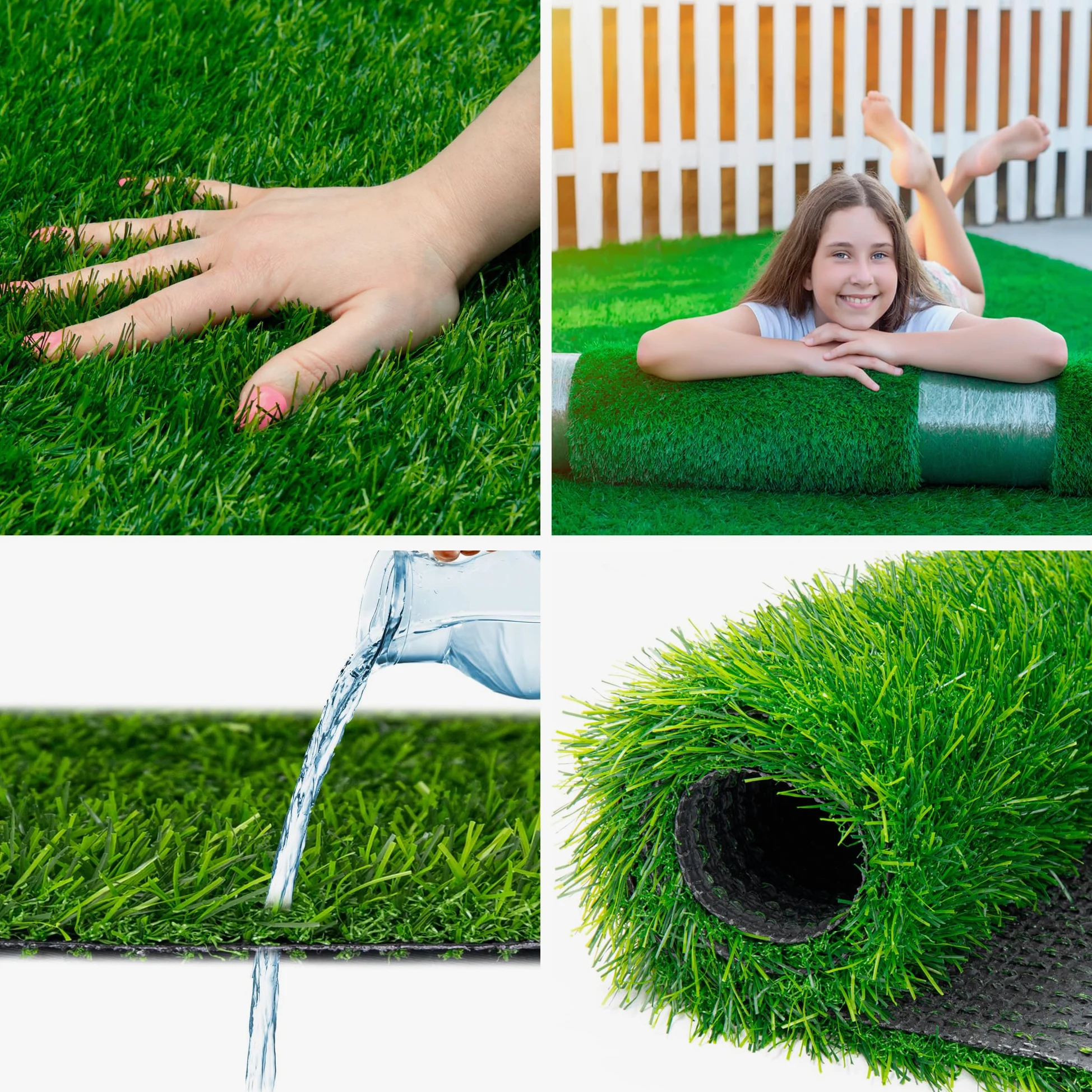 Mazovia Gazon Synthétique Exterieur avec Picots 30mm - Faux Gazon pour Balcon, Terasse et Jardin - Premium Tapis Gazon au mètre - Fausse Herbe Balcon - Tapis Herbe Artificielle - 300x600 cm - Vert