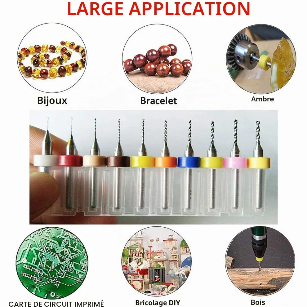 Carbure de Tungstène Micro Forets PCB Circuit Imprimé 20 Pcs 0.1-2.0mm Mini Twist Drill Bits Set Gravure