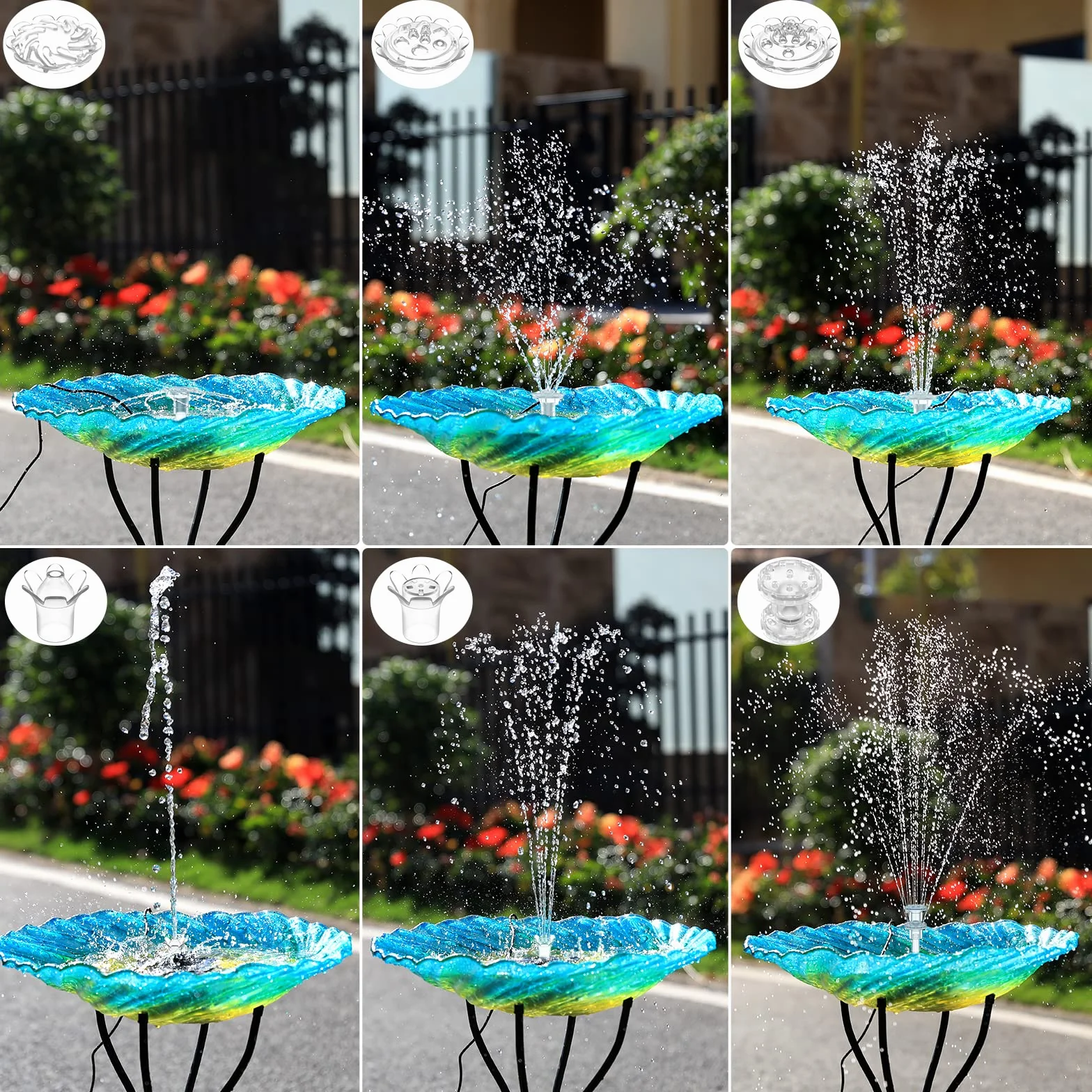 Fontaine Solaire 3.5W avec 12 Buses Pompe Solaire Bassin Exterieur pour Bain d'oiseaux Jardin