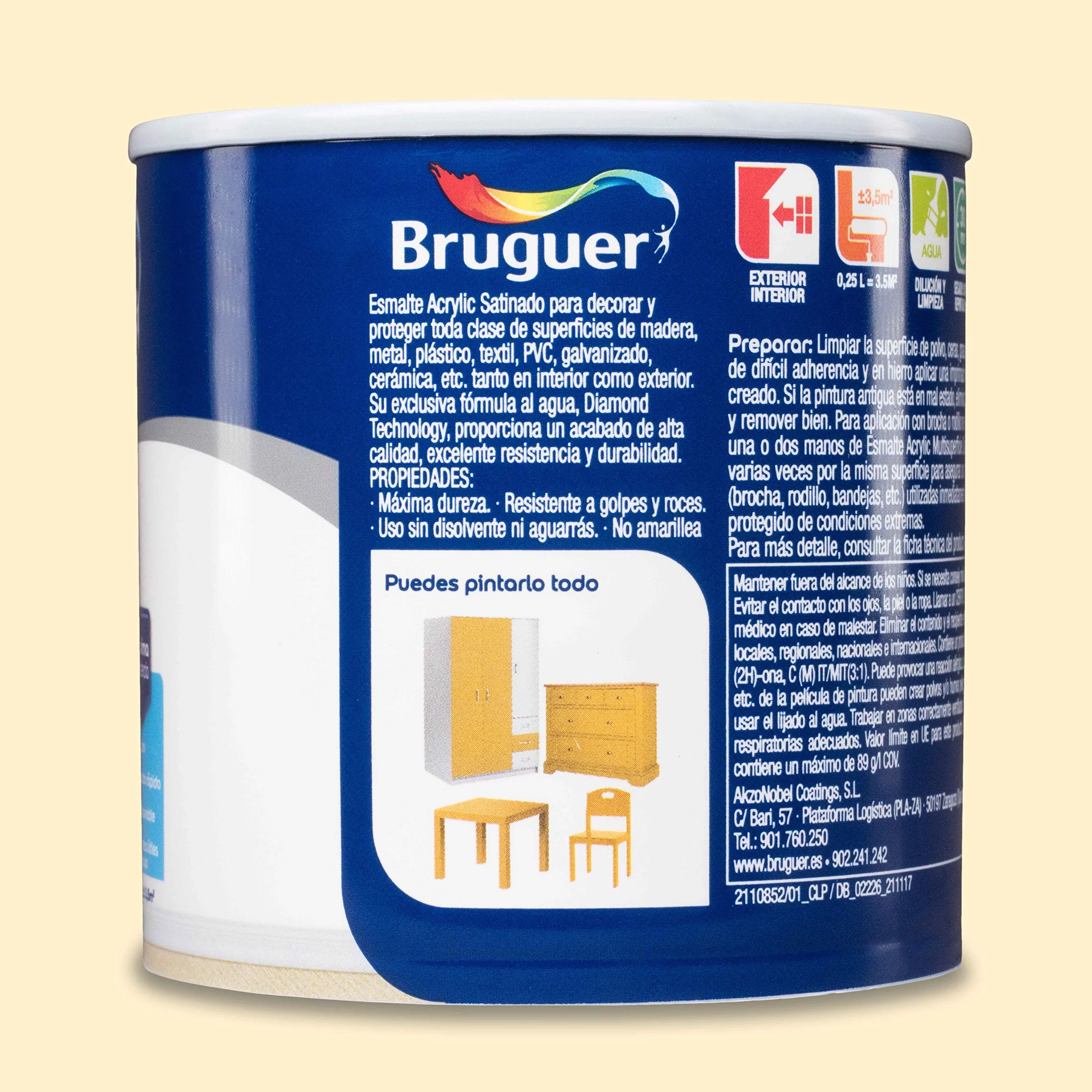 Bruguer Émail Acrylique satiné Blanc Coton