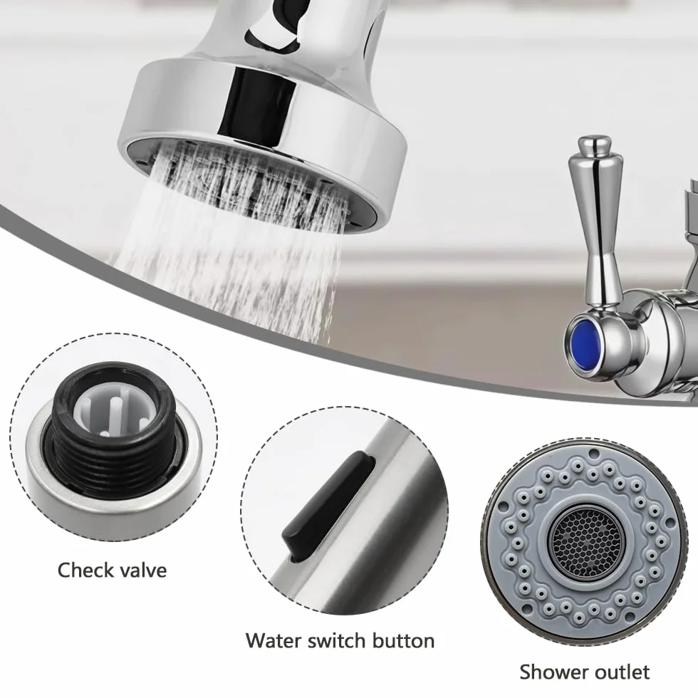 Embout Robinet Cuisine Douchette 2 Modes G1/2 pour Mitigeur Cuisine Rétractable