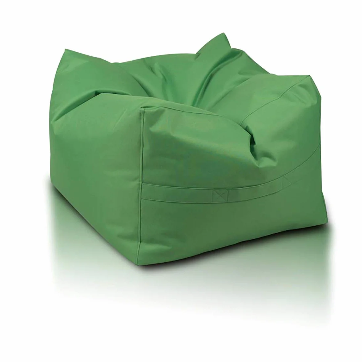 Ecopuf Cube Pouf Ottoman d'extérieur en polyester imperméable amovible et plein de boules de polystyrène
