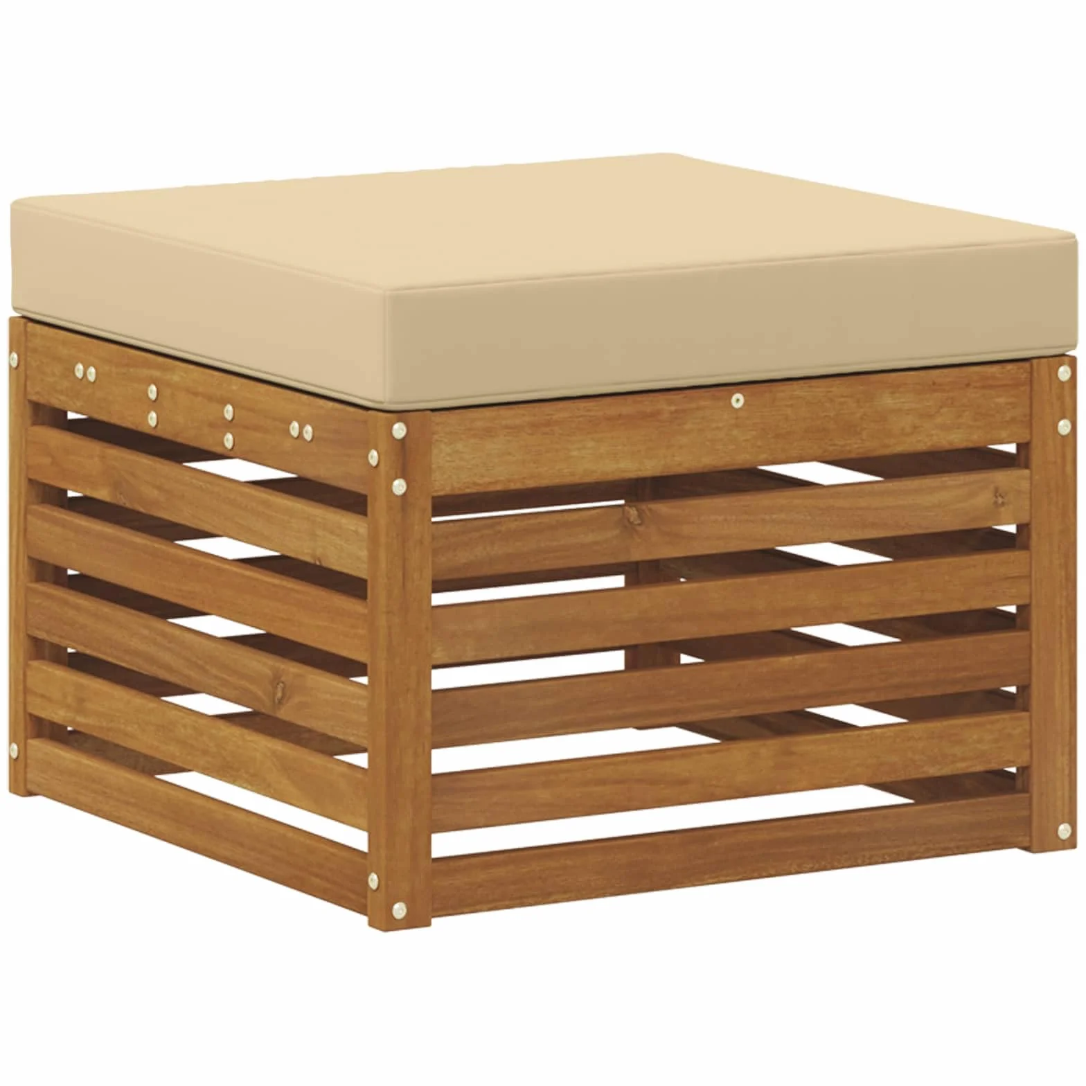 vidaXL Pouf d'Extérieur Bois d'Acacia Massif Naturel, Mobilier de Jardin Moderne, résistant aux intempéries, canapés élégants pour Balcon, Bois Solide et Flexible