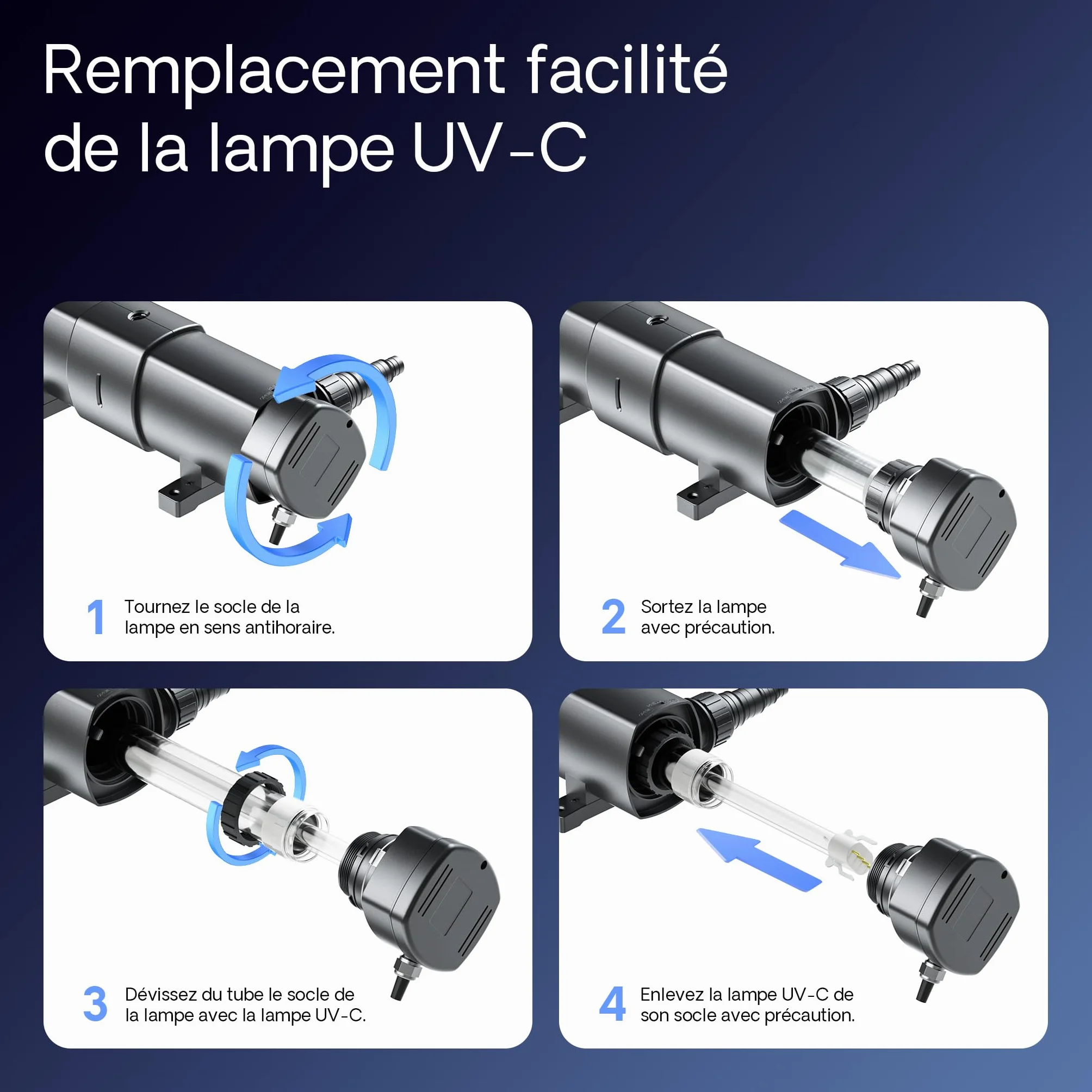 SunSun CUV-236 Stérilisateur Clarificateur UV-C 36 W 6000 l/h pour Bassins Étangs