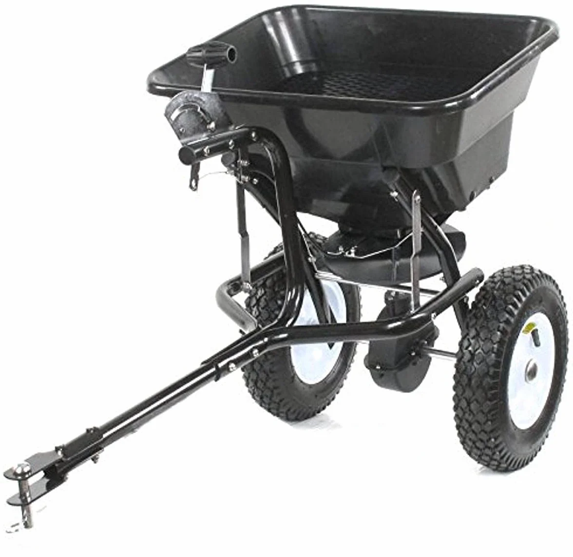GREENSTAR - Épandeur Rotatif à Tracter - Capacité Max : 36 kg - Débit Réglable - Largeur Epandage : 2,5 à 3,5 m - Pneus 10" avec Chambre à Air